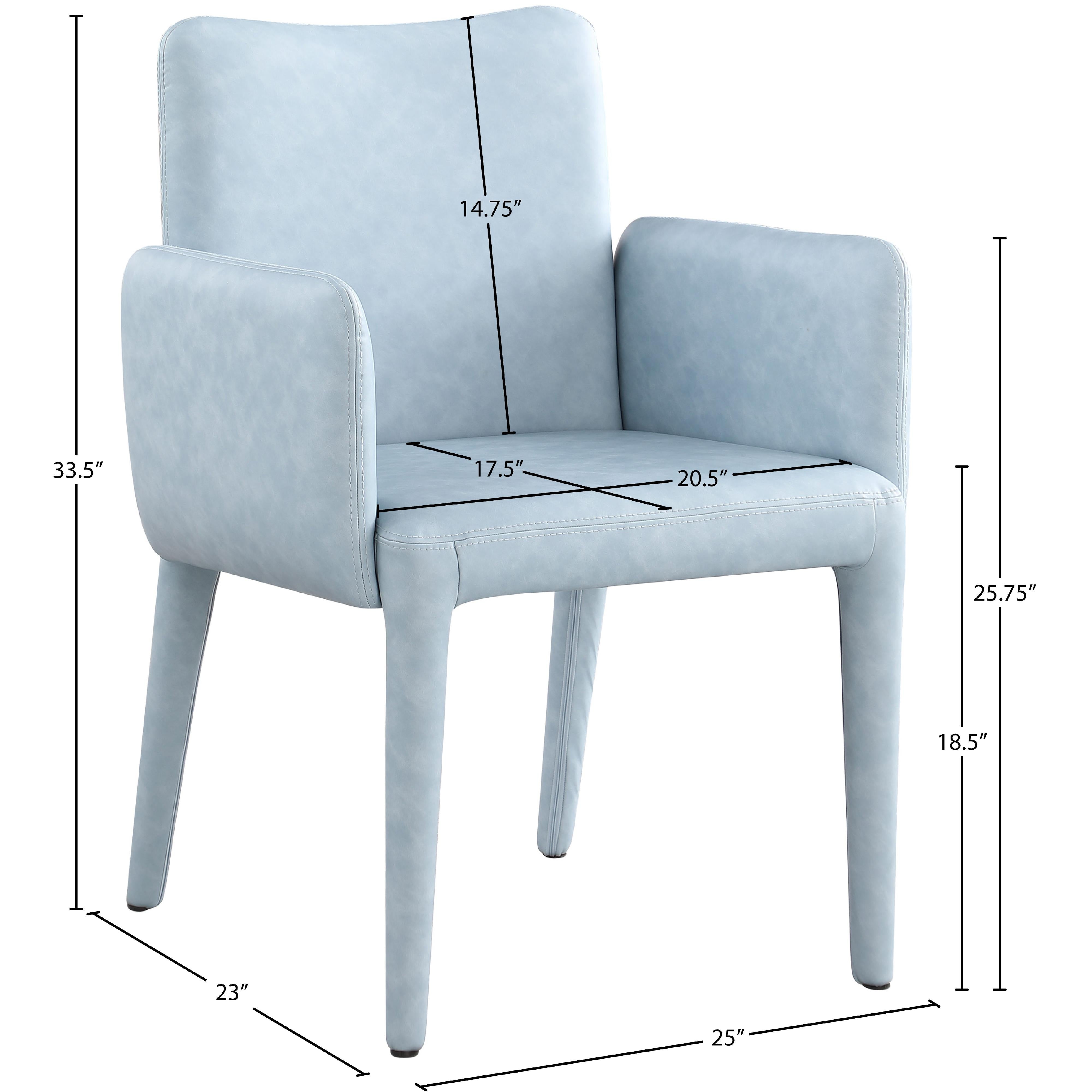 Meridian Pelle Light Blue Vegan Leather Accent/Dining Chair