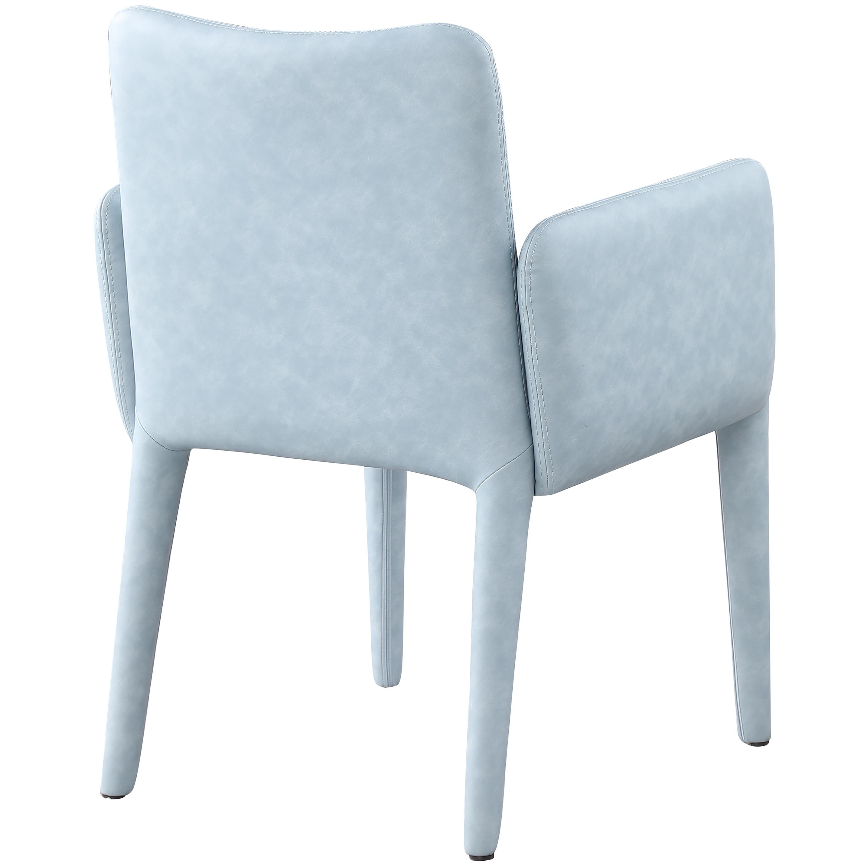 Meridian Pelle Light Blue Vegan Leather Accent/Dining Chair