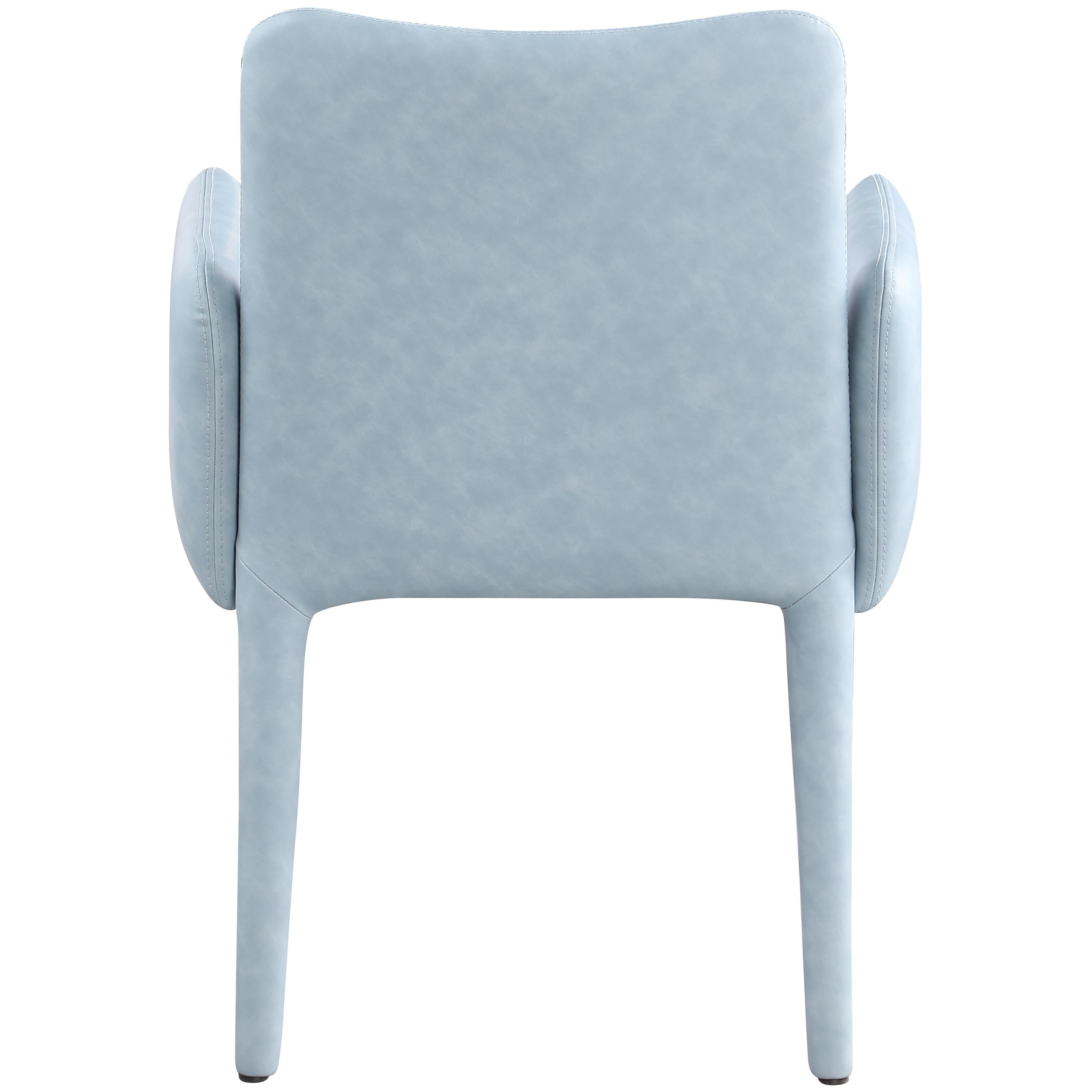 Meridian Pelle Light Blue Vegan Leather Accent/Dining Chair