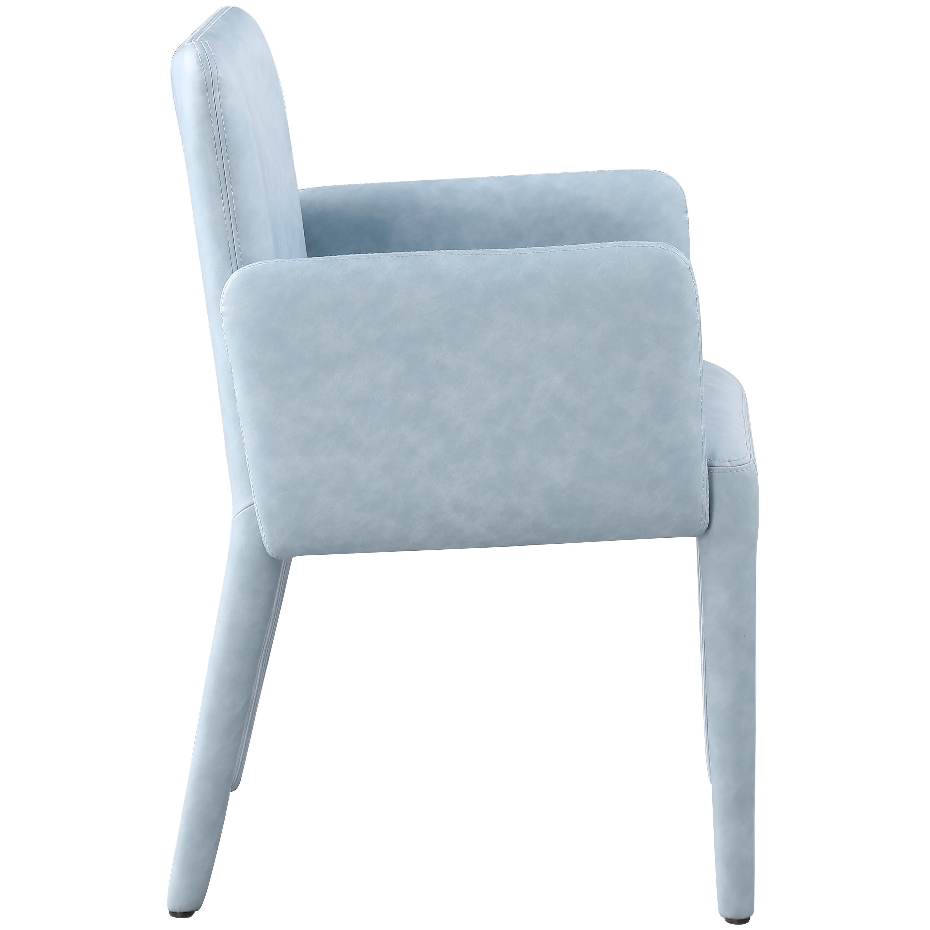 Meridian Pelle Light Blue Vegan Leather Accent/Dining Chair