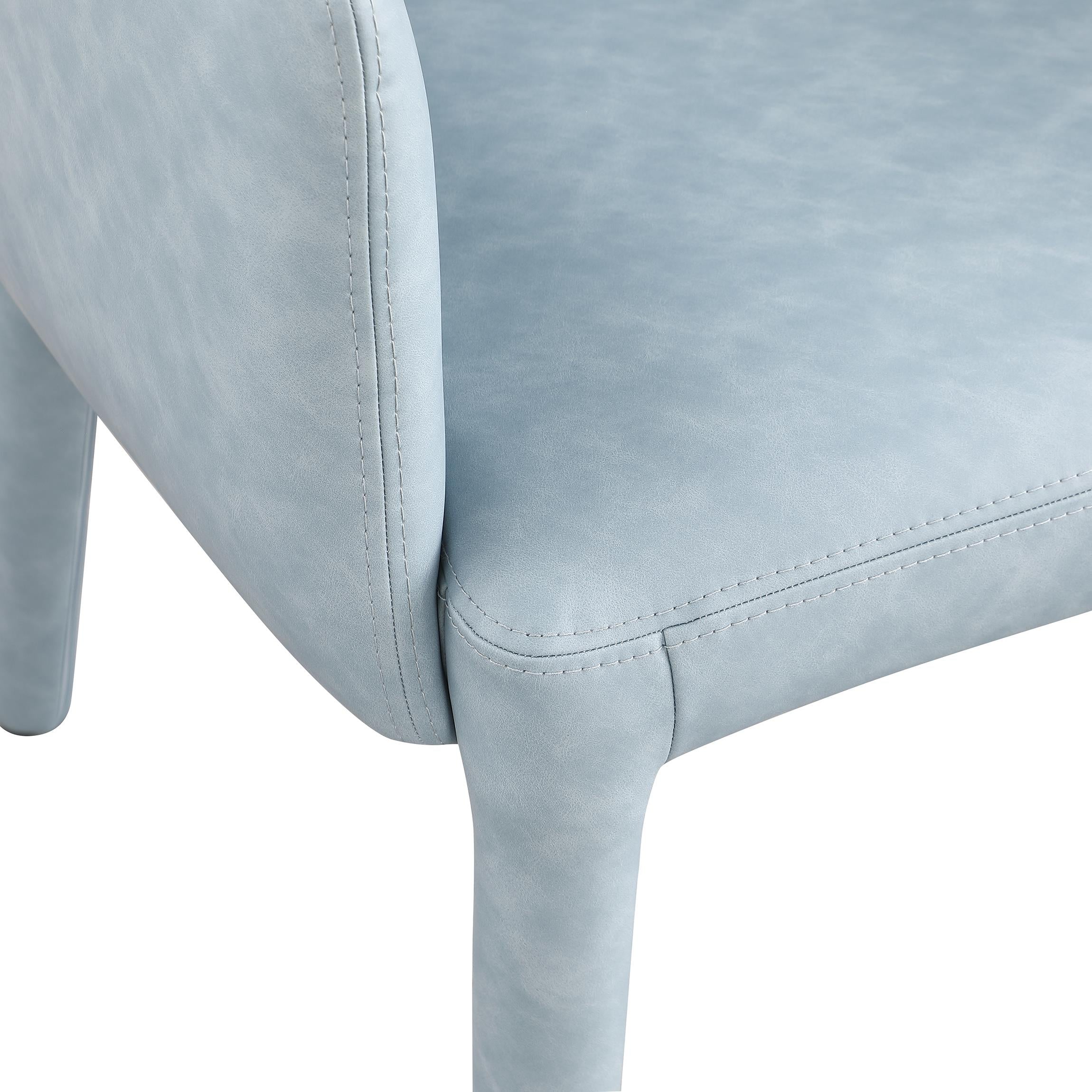 Meridian Pelle Light Blue Vegan Leather Accent/Dining Chair