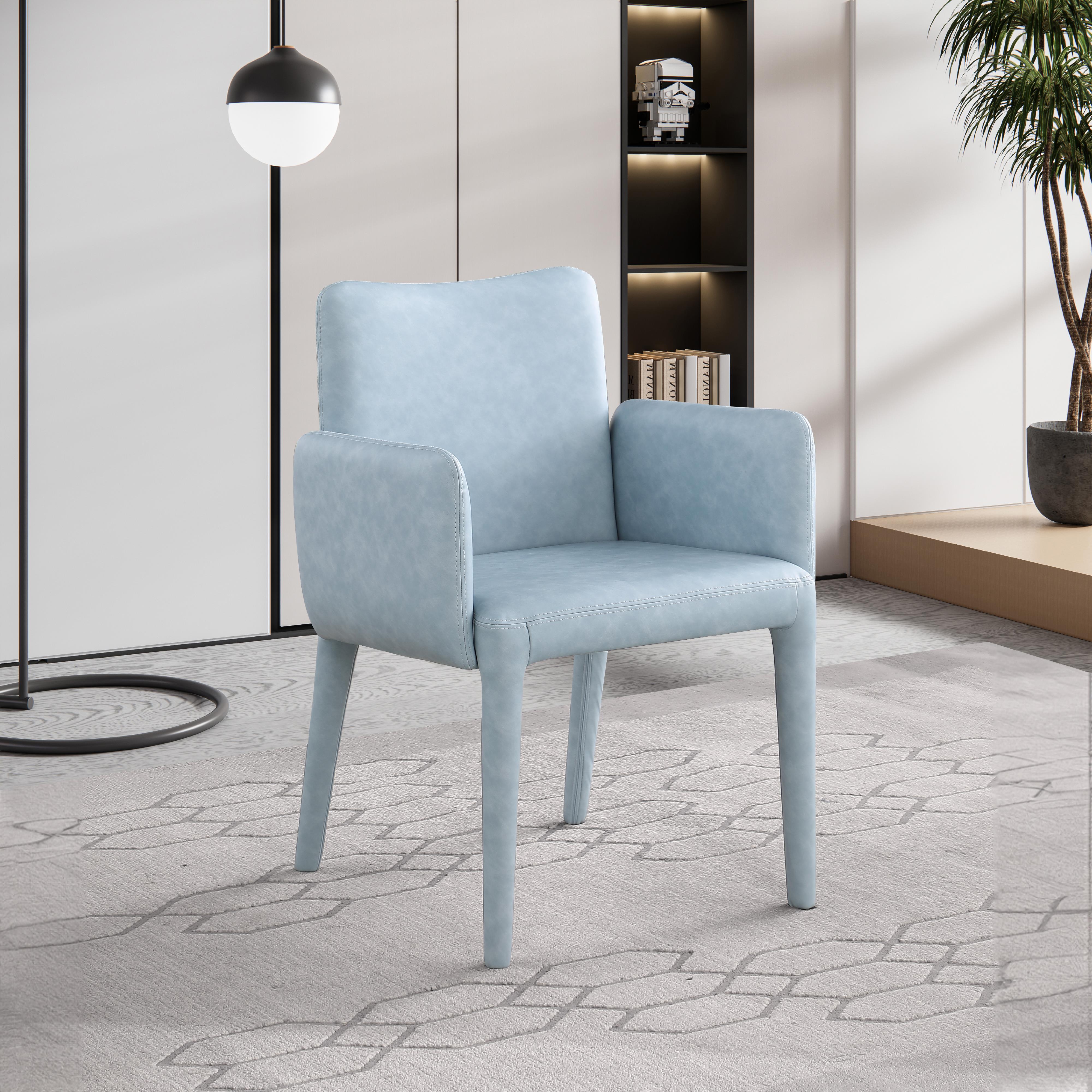 Meridian Pelle Light Blue Vegan Leather Accent/Dining Chair