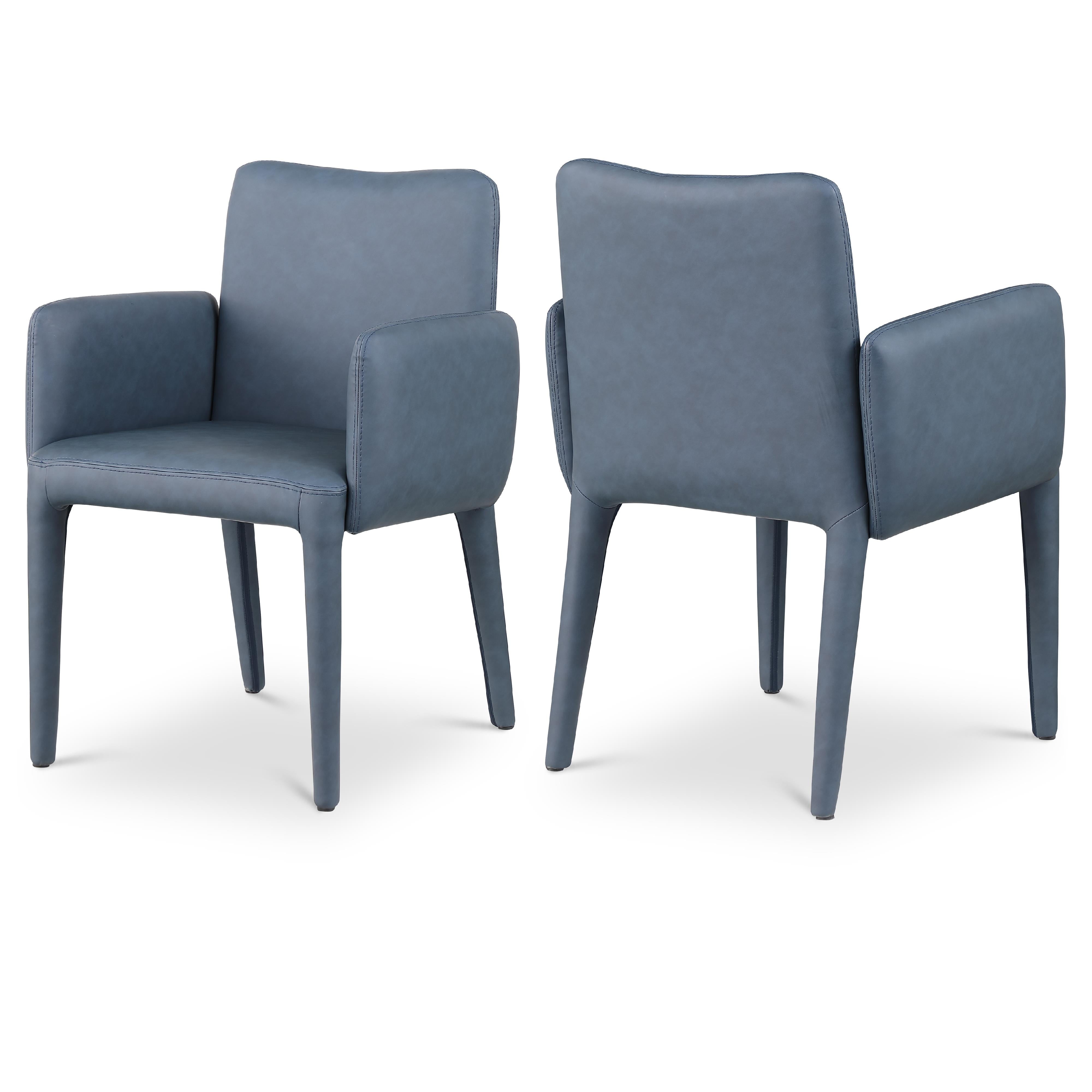 Meridian Pelle Navy Vegan Leather Accent/Dining Chair
