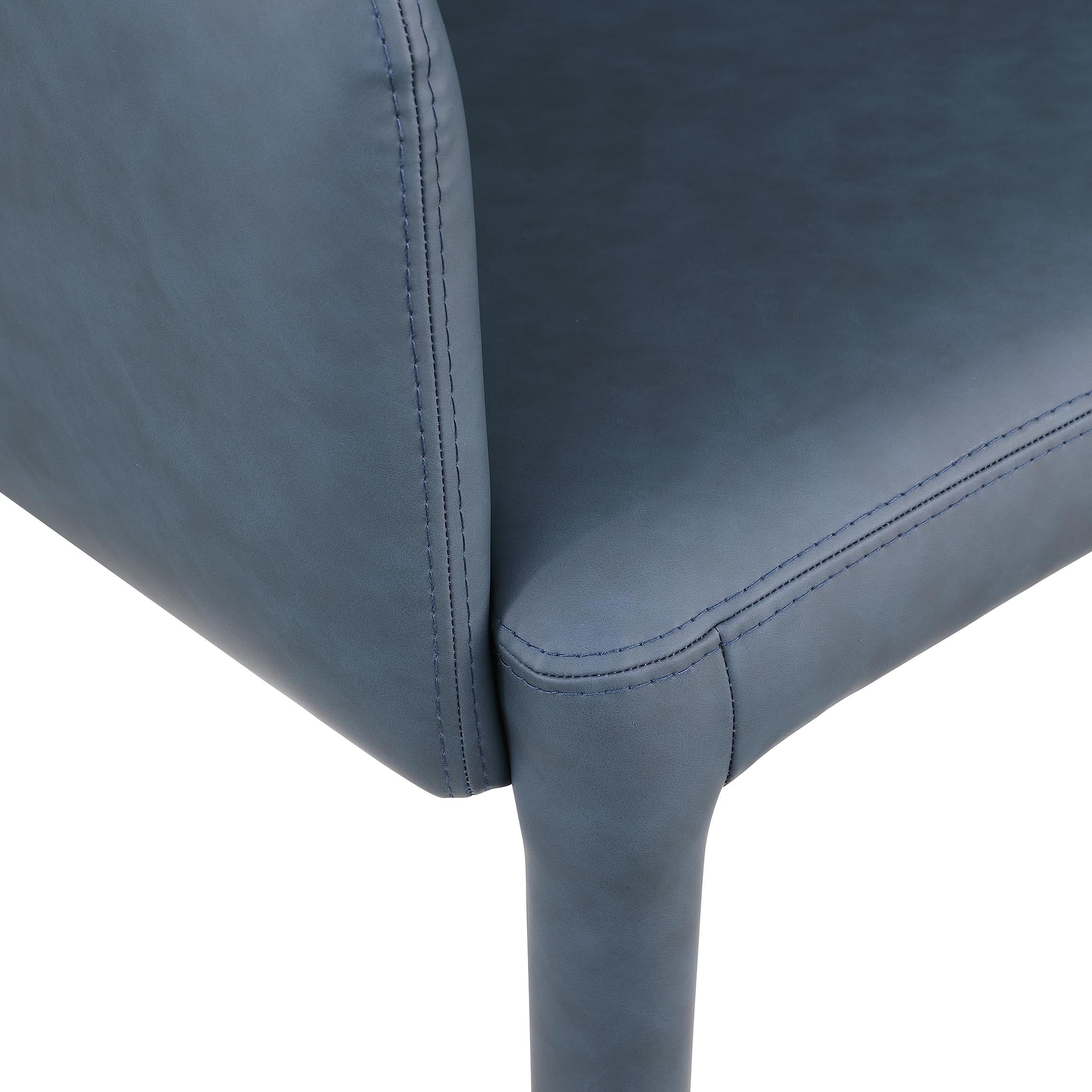 Meridian Pelle Navy Vegan Leather Accent/Dining Chair