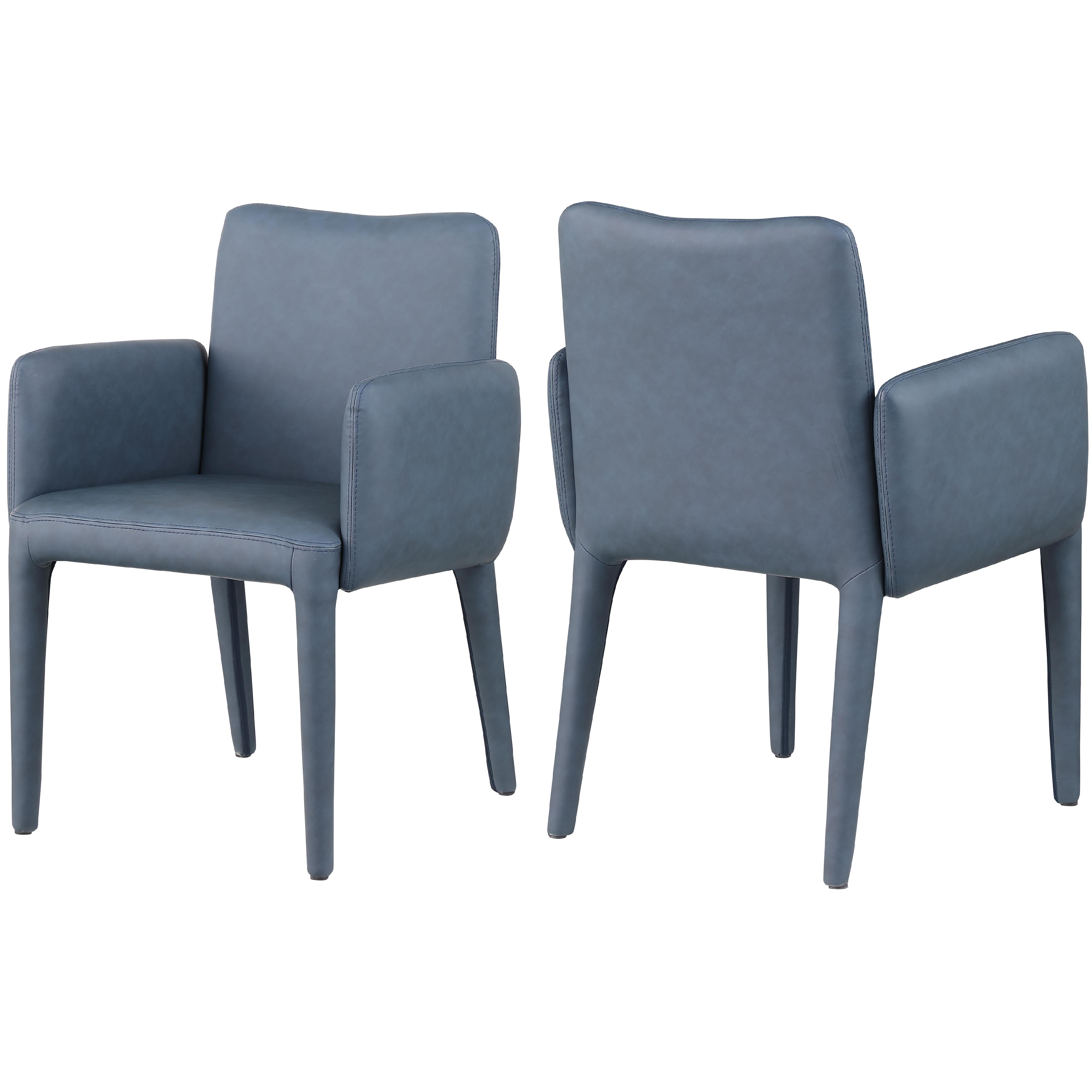 Meridian Pelle Navy Vegan Leather Accent/Dining Chair