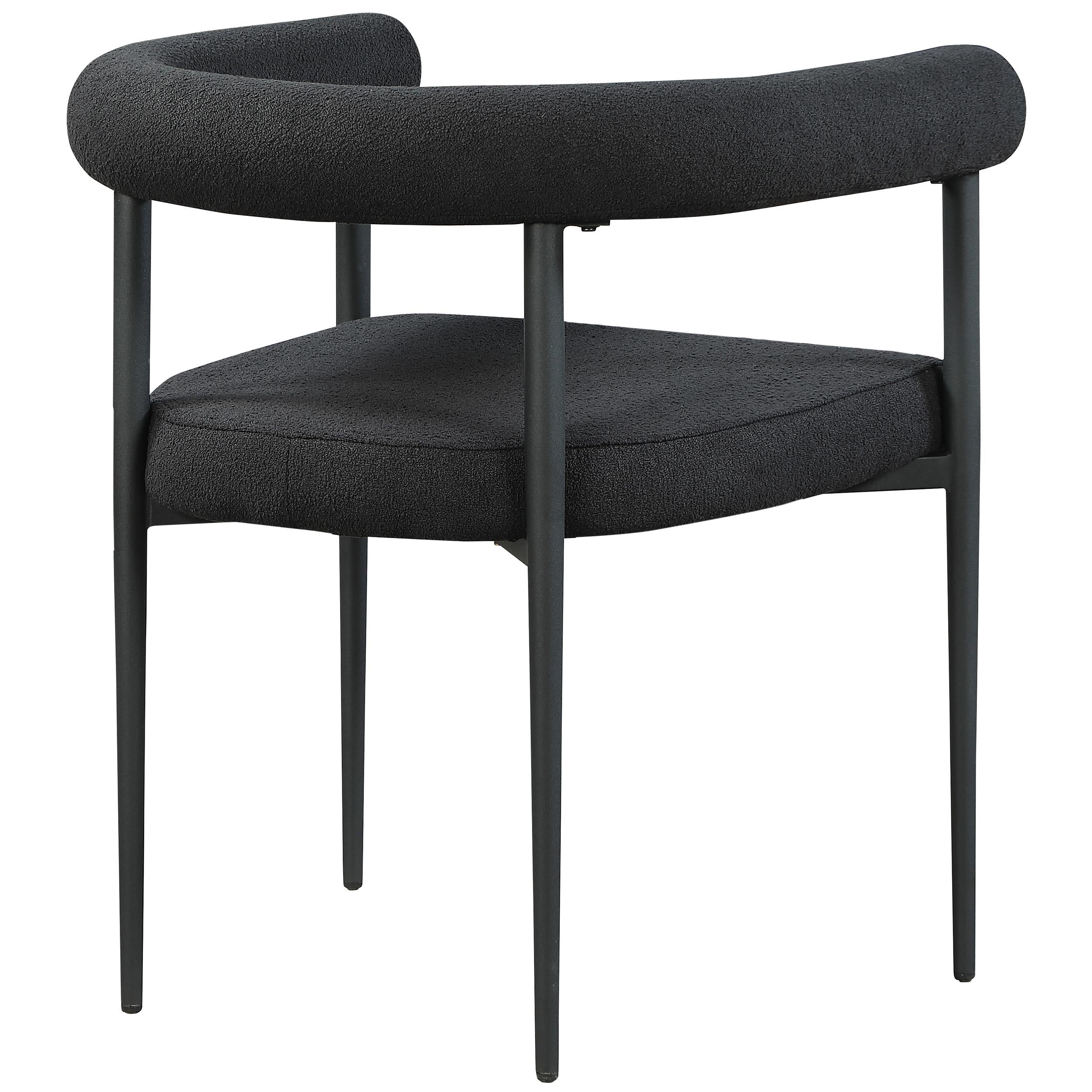 Meridian Louie Black Boucle Fabric Dining Chair