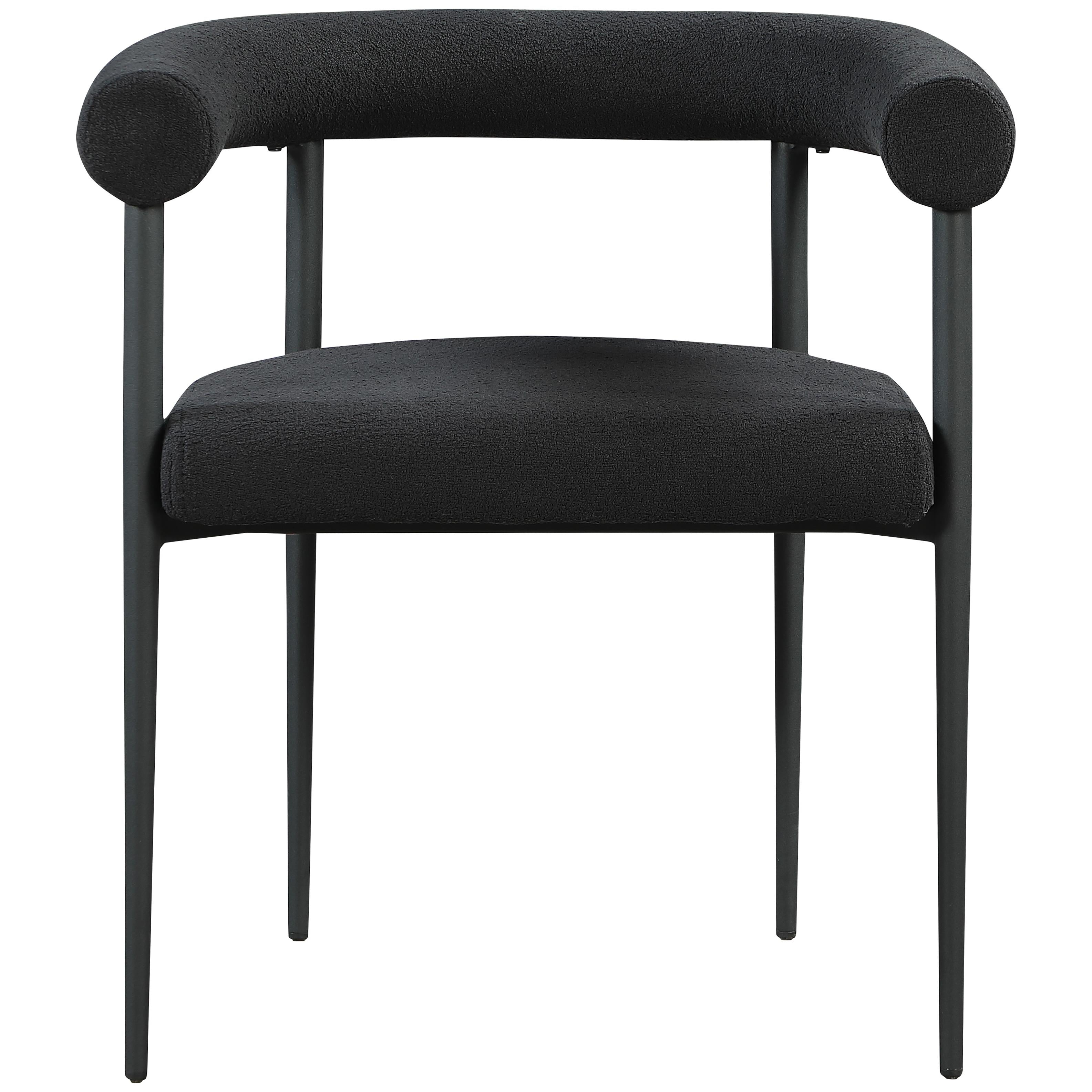 Meridian Louie Black Boucle Fabric Dining Chair