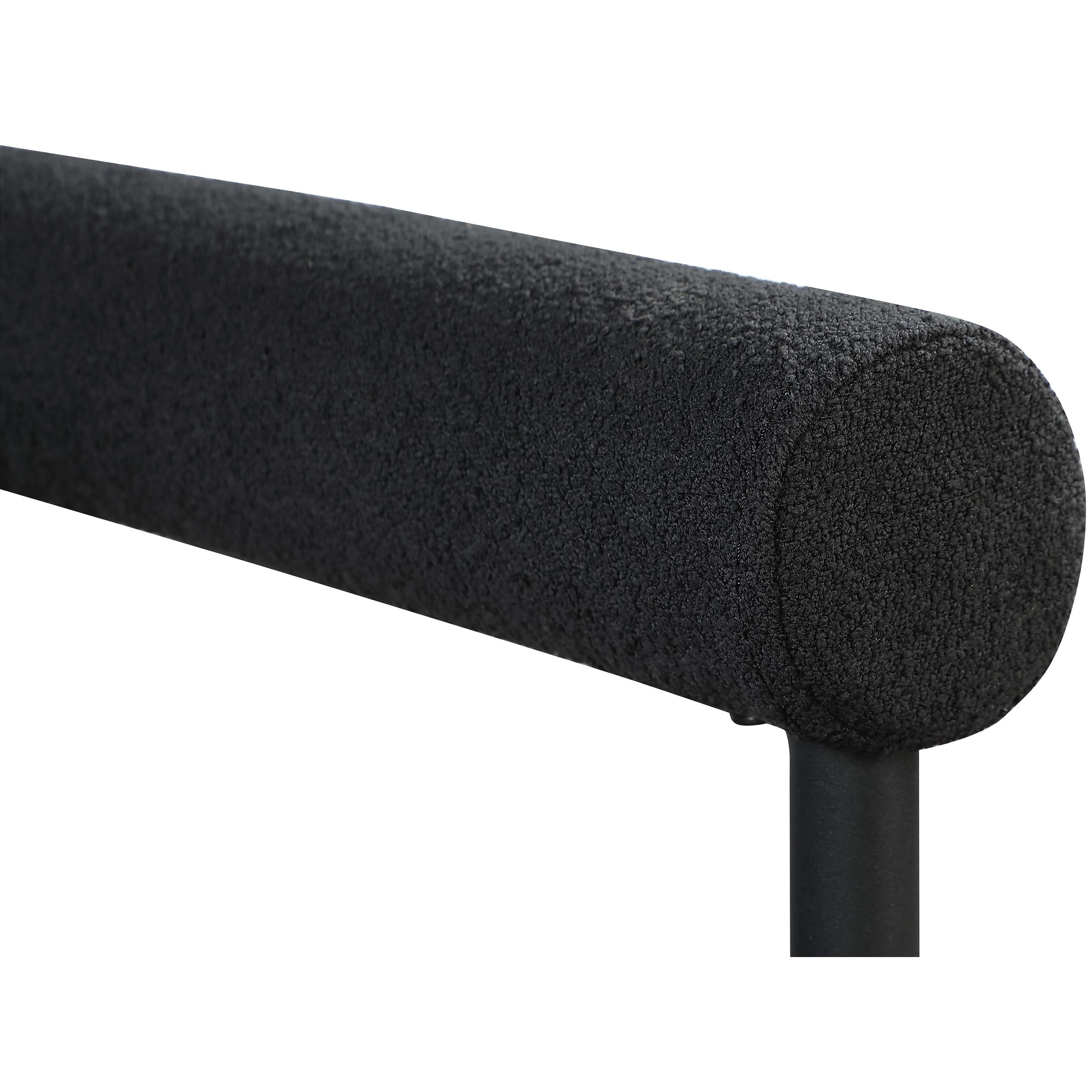 Meridian Louie Black Boucle Fabric Dining Chair