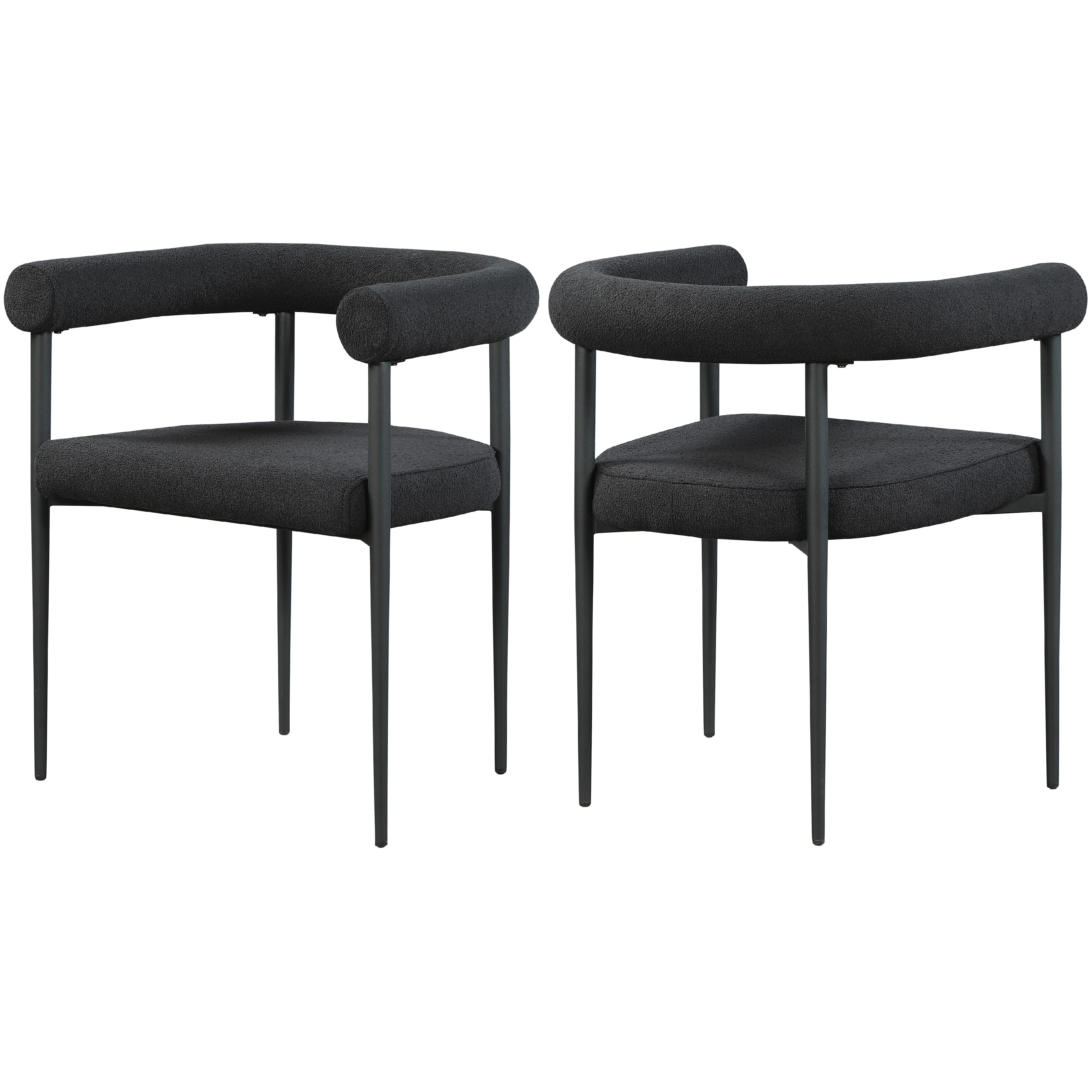 Meridian Louie Black Boucle Fabric Dining Chair