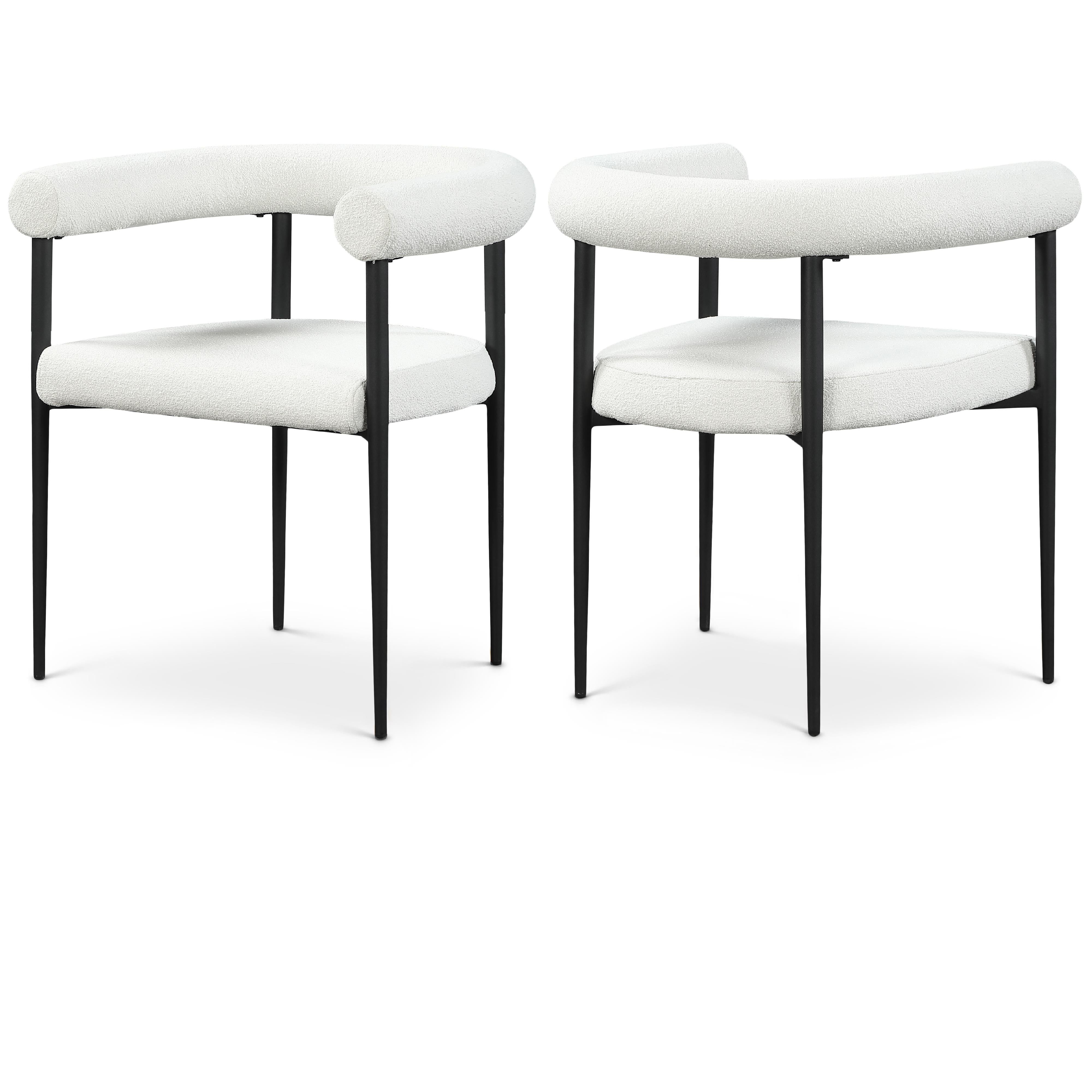 Meridian Louie Cream Boucle Fabric Dining Chair