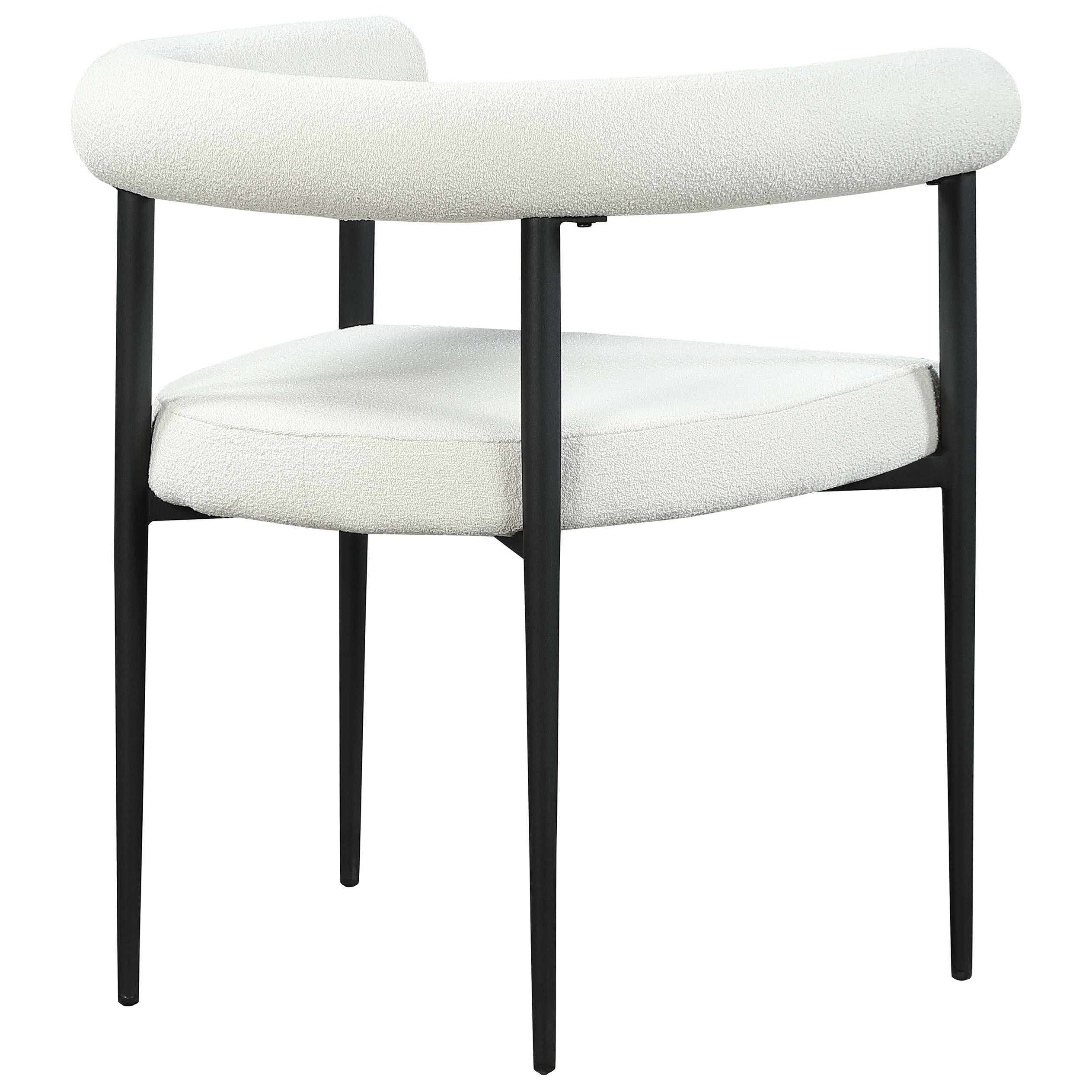 Meridian Louie Cream Boucle Fabric Dining Chair