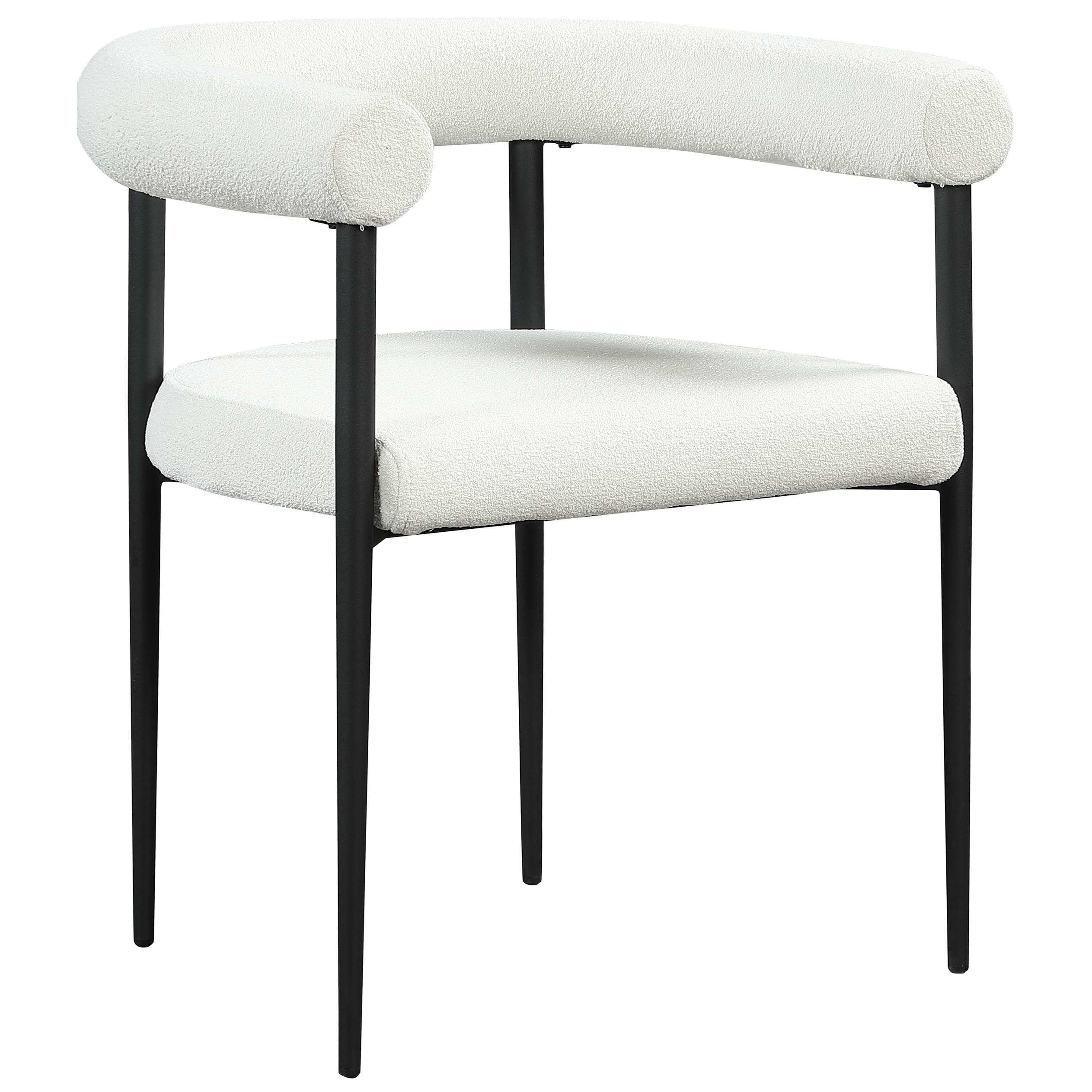 Meridian Louie Cream Boucle Fabric Dining Chair