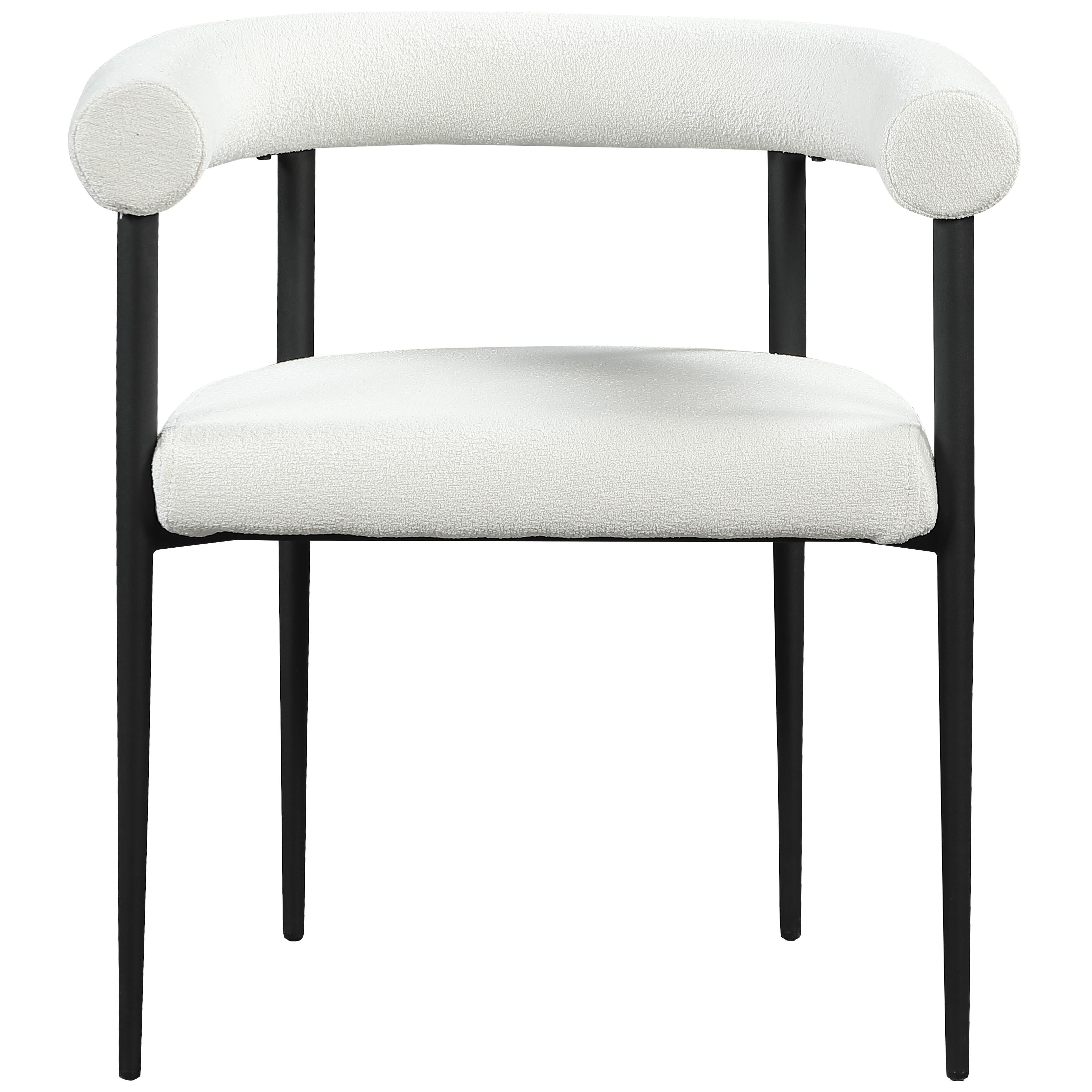 Meridian Louie Cream Boucle Fabric Dining Chair