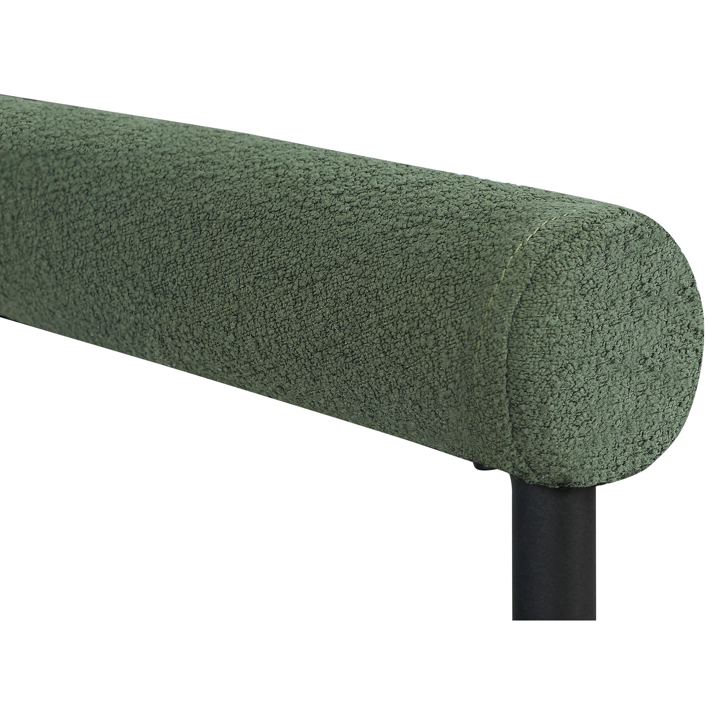 Meridian Louie Green Boucle Fabric Dining Chair