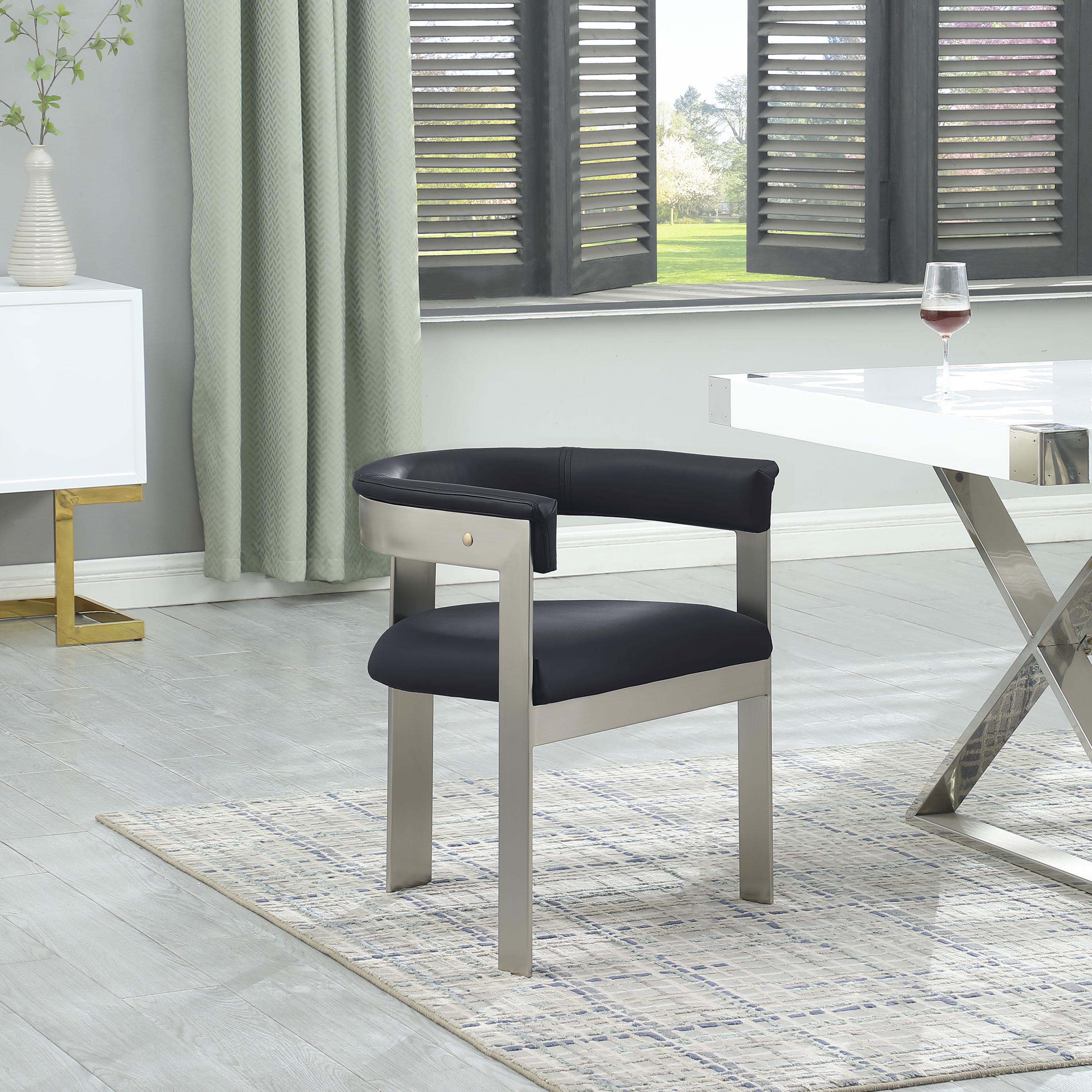 Meridian Romeo Black Vegan Leather Dining Chair