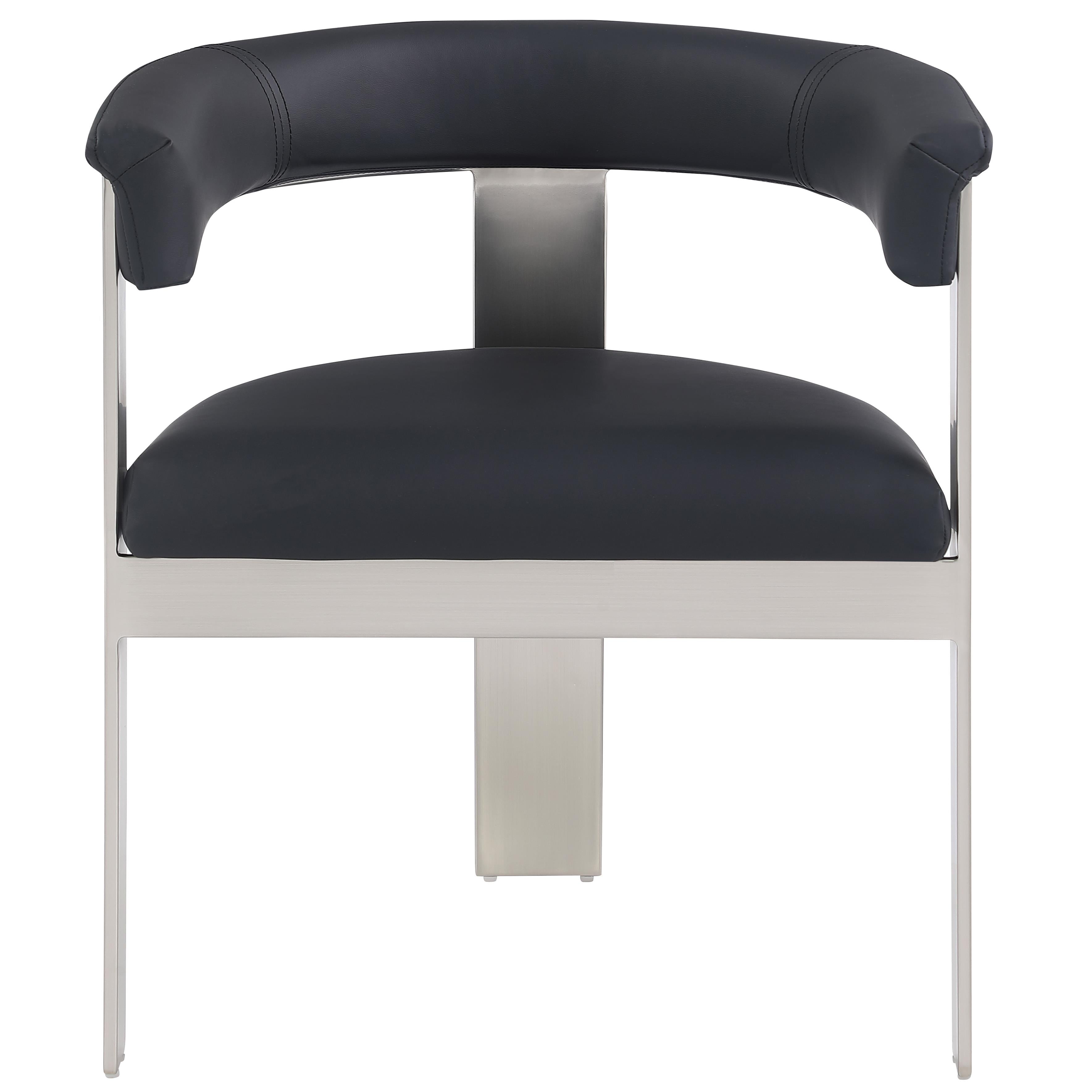 Meridian Romeo Black Vegan Leather Dining Chair