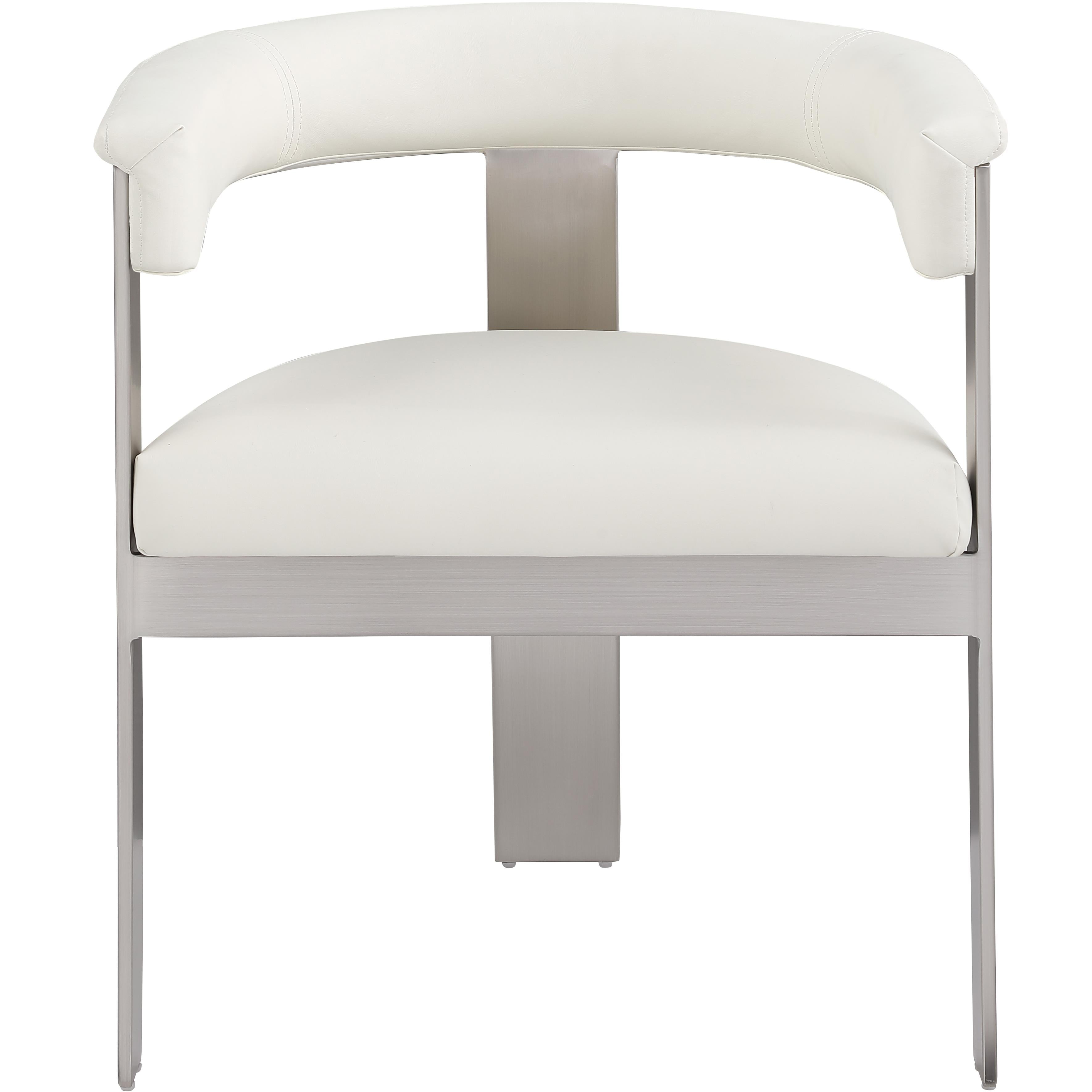 Meridian Romeo Cream Vegan Leather Dining Chair