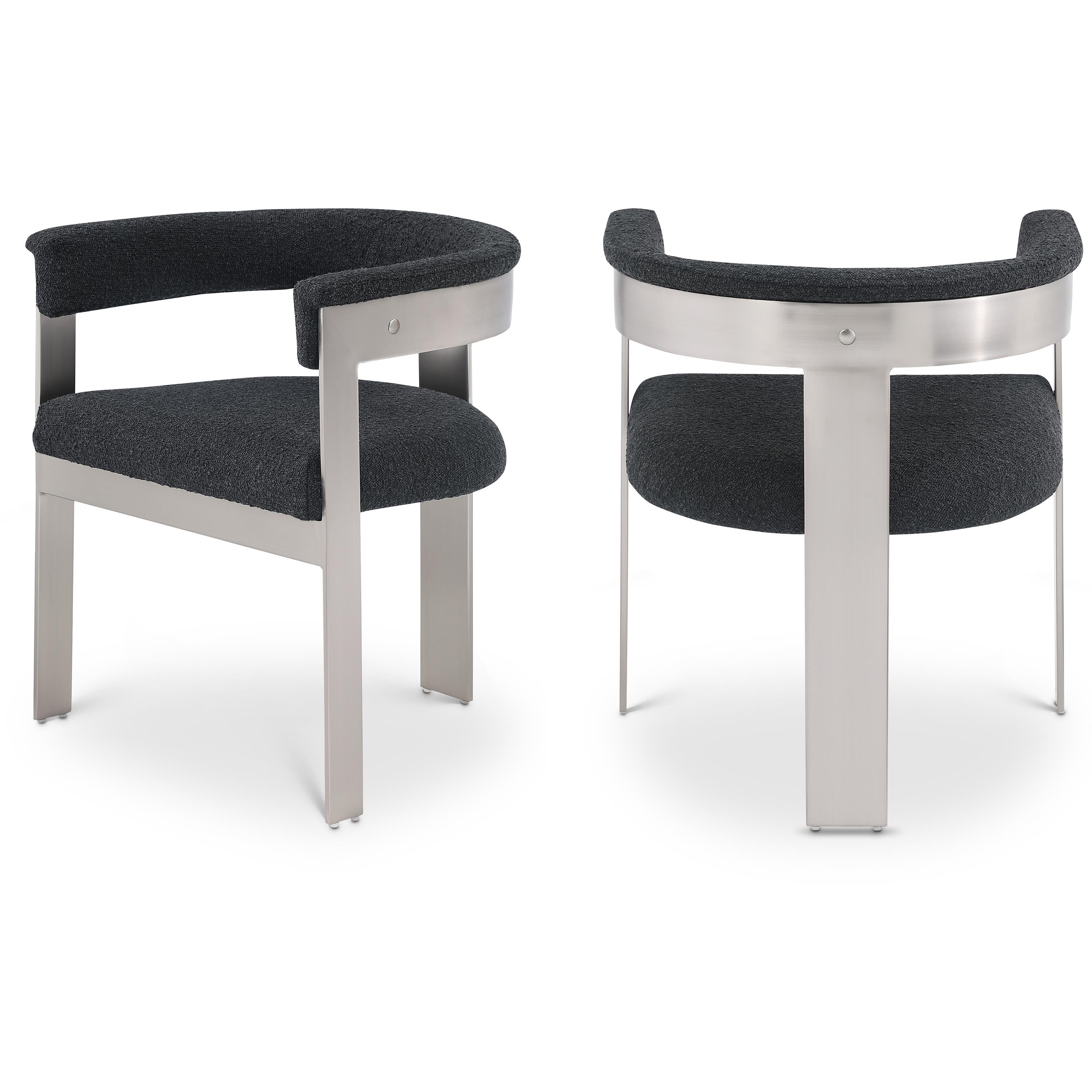 Meridian Romeo Black Boucle Fabric Dining Chair