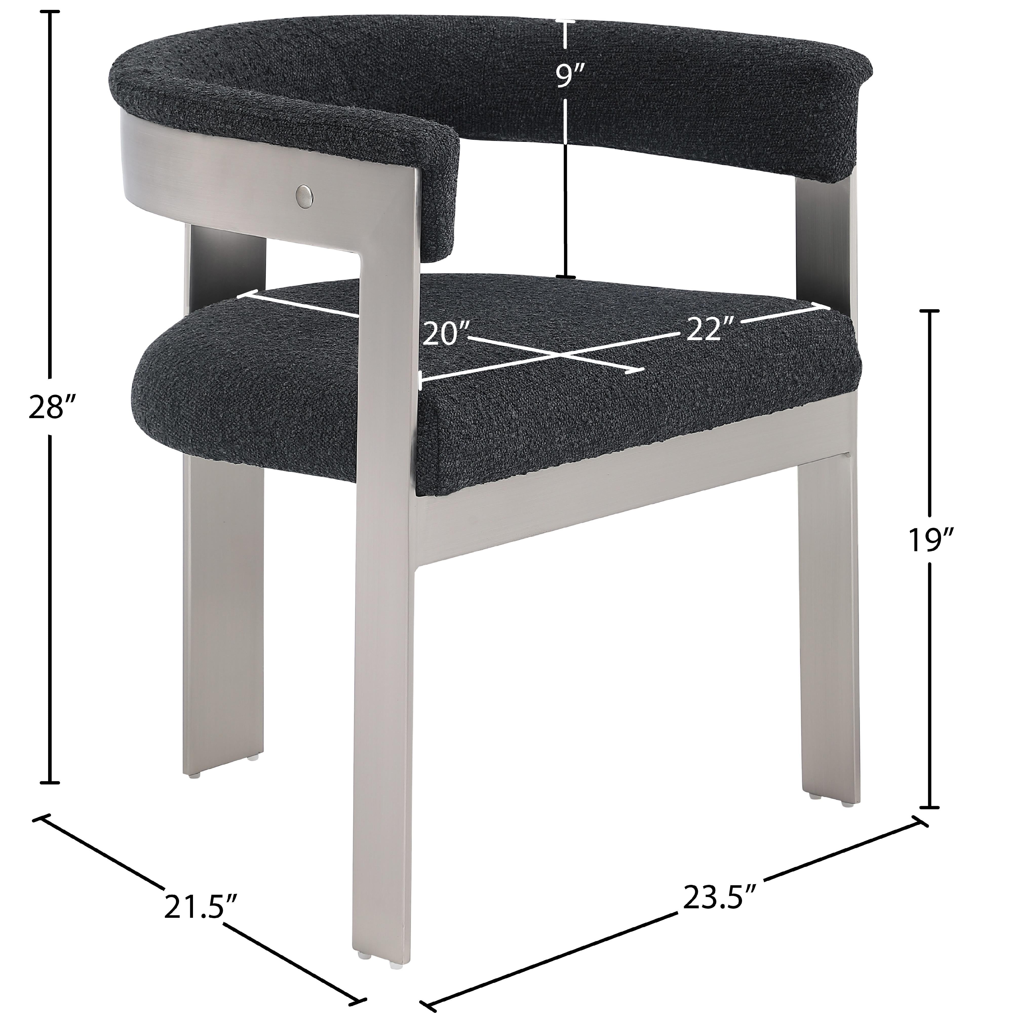 Meridian Romeo Black Boucle Fabric Dining Chair