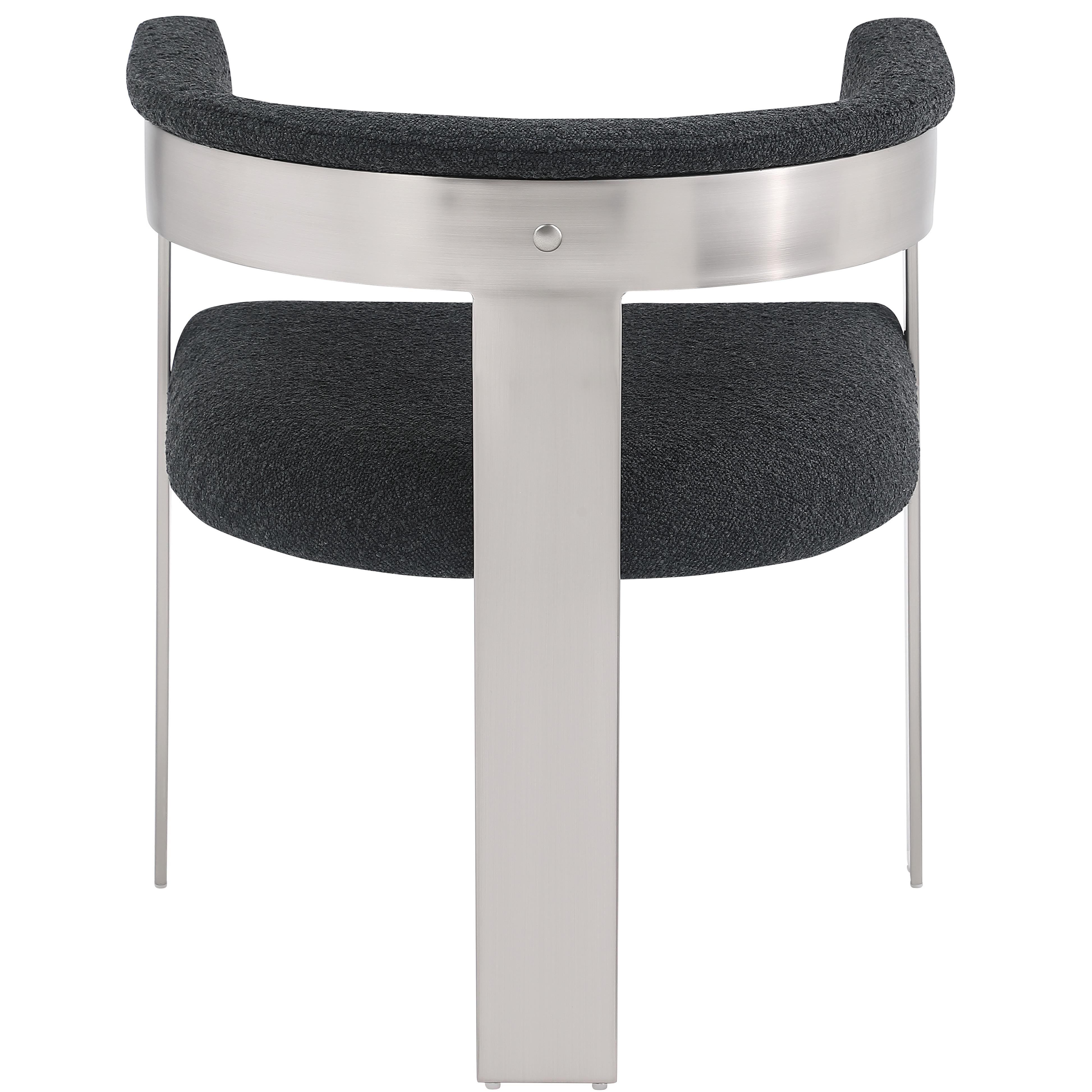 Meridian Romeo Black Boucle Fabric Dining Chair