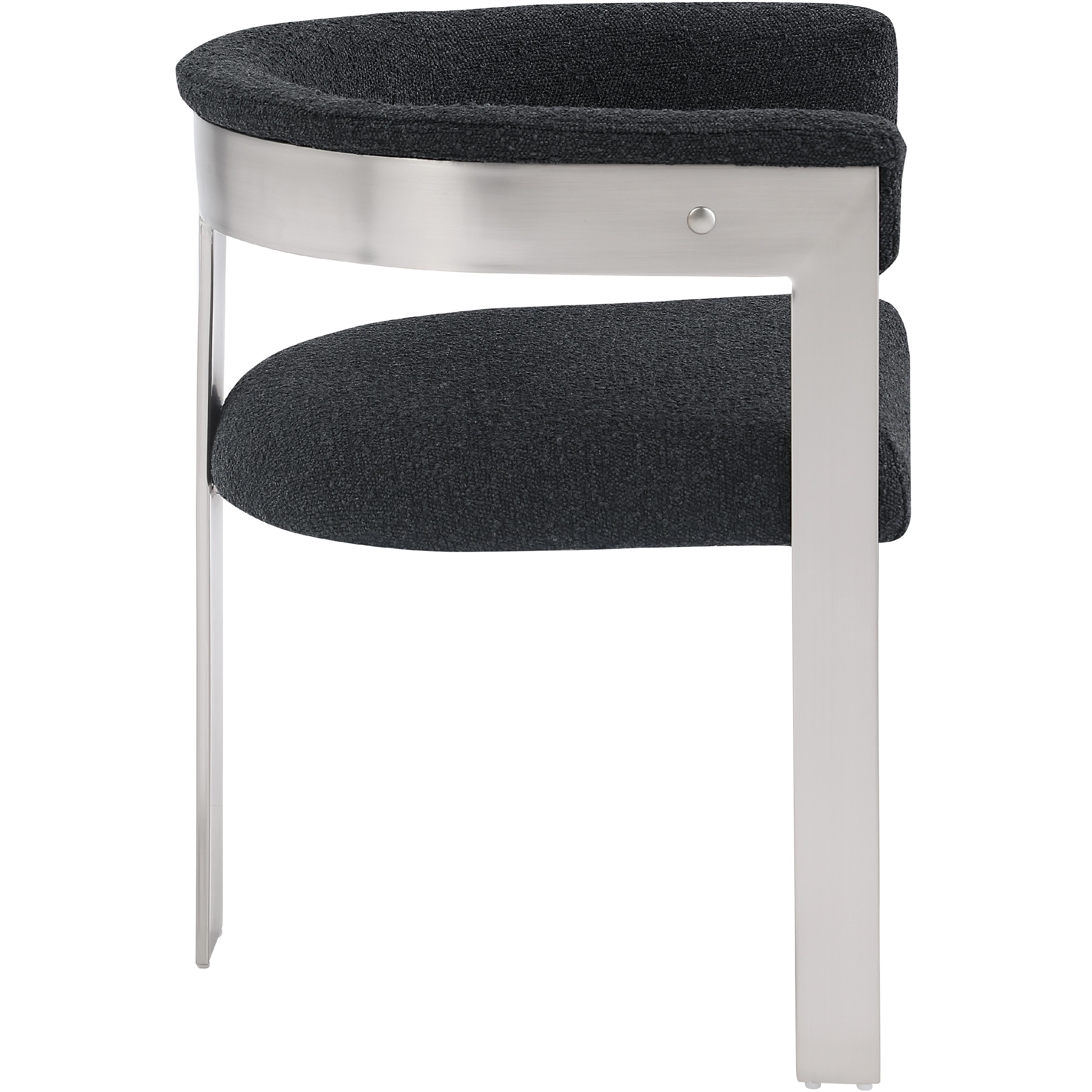 Meridian Romeo Black Boucle Fabric Dining Chair