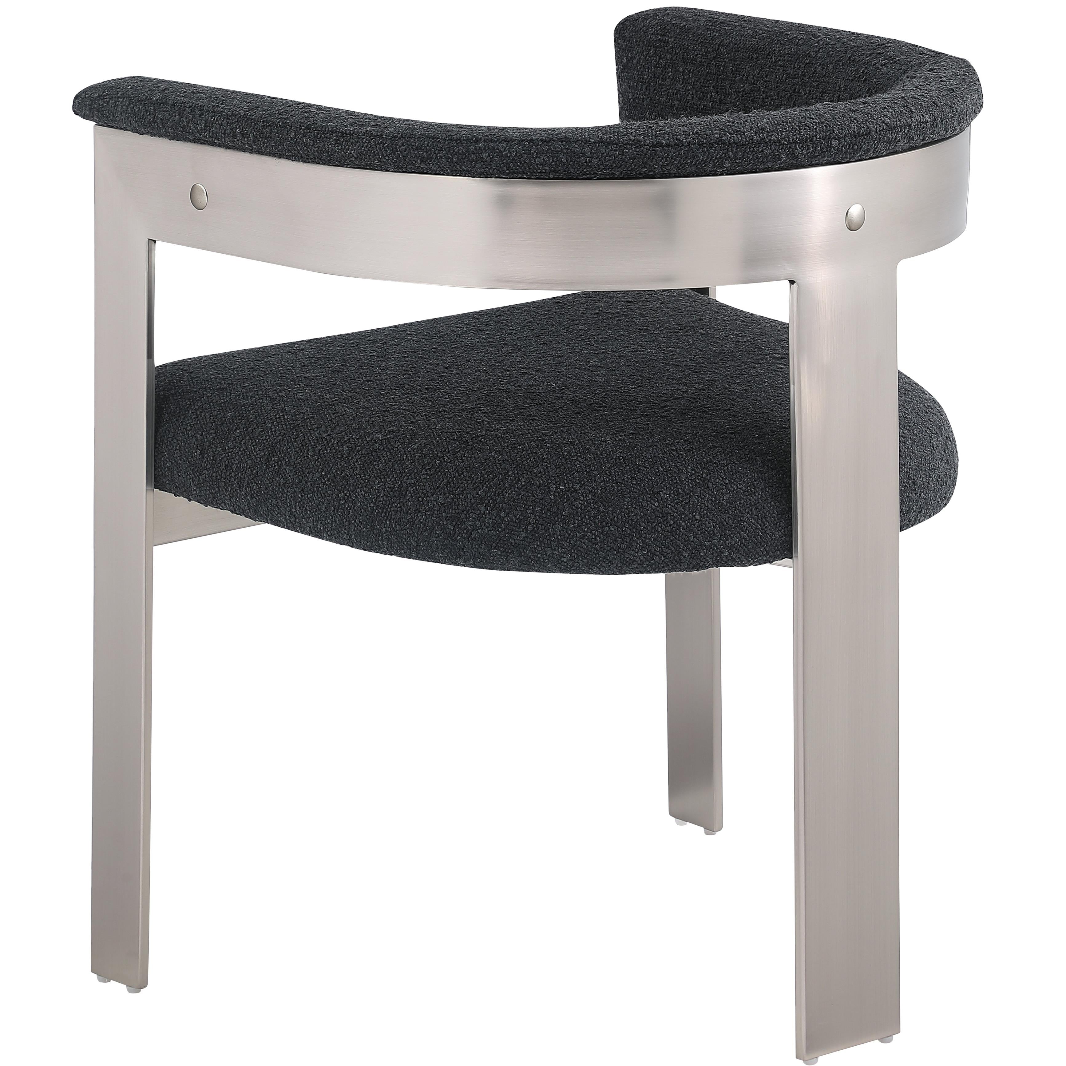 Meridian Romeo Black Boucle Fabric Dining Chair