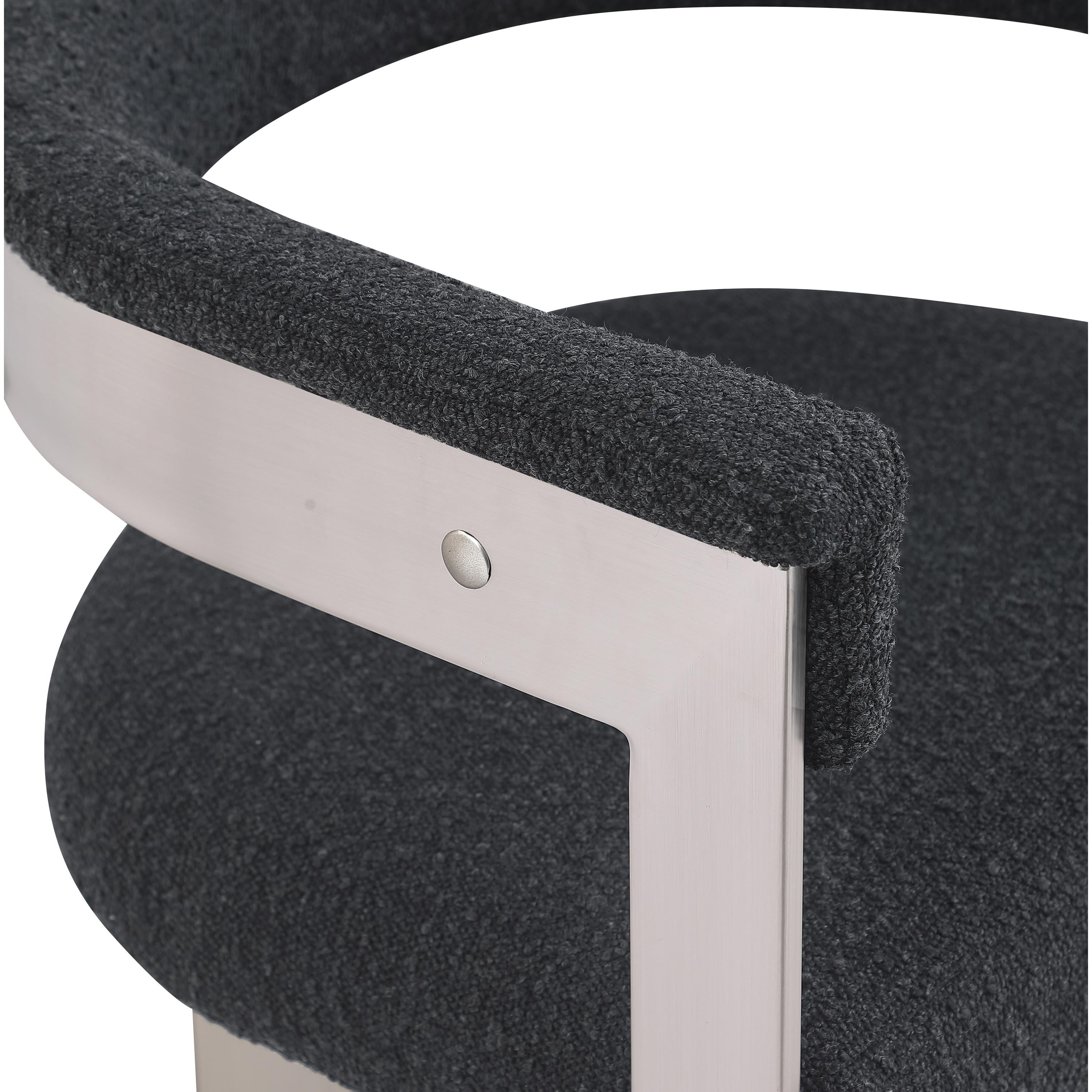 Meridian Romeo Black Boucle Fabric Dining Chair