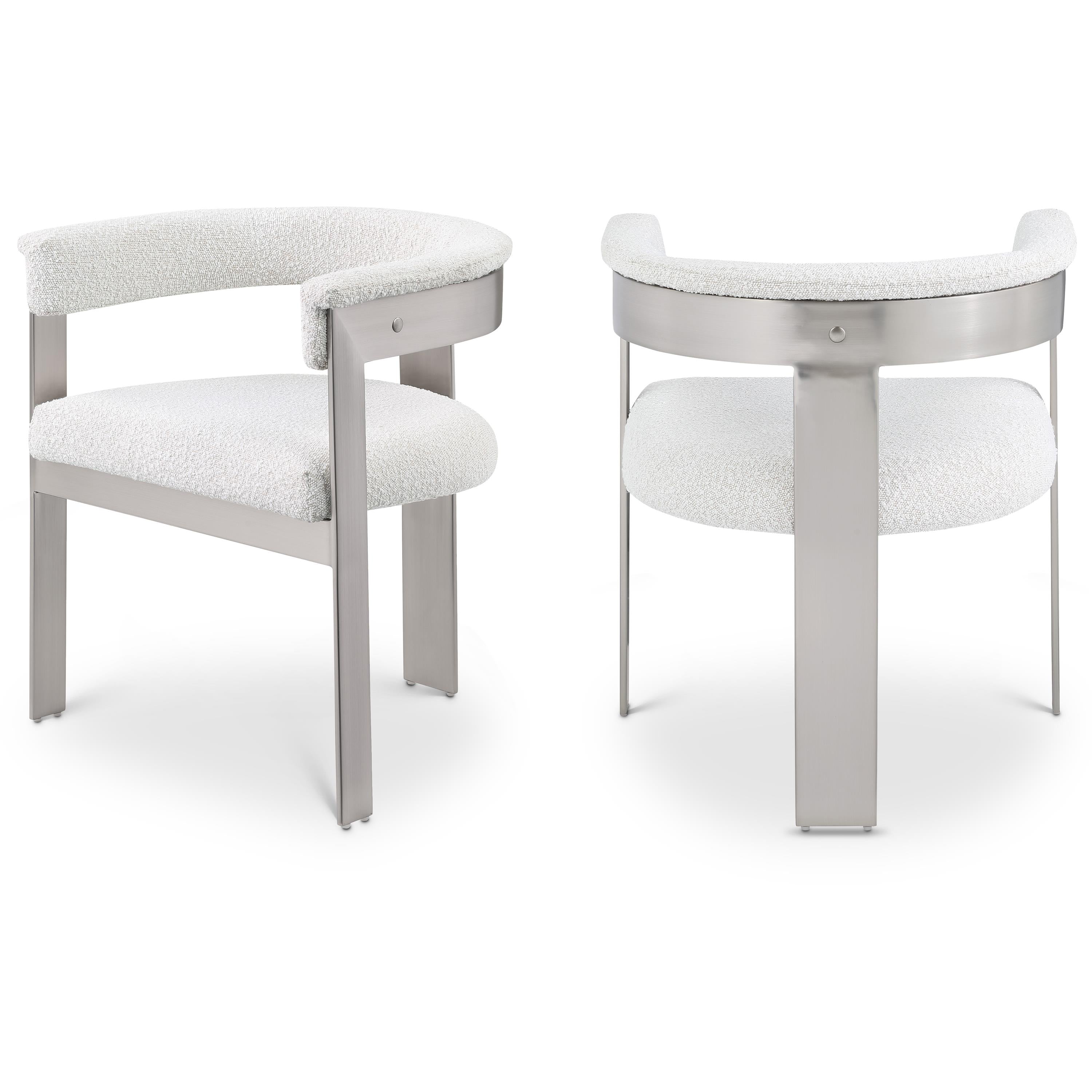 Meridian Romeo Cream Boucle Fabric Dining Chair
