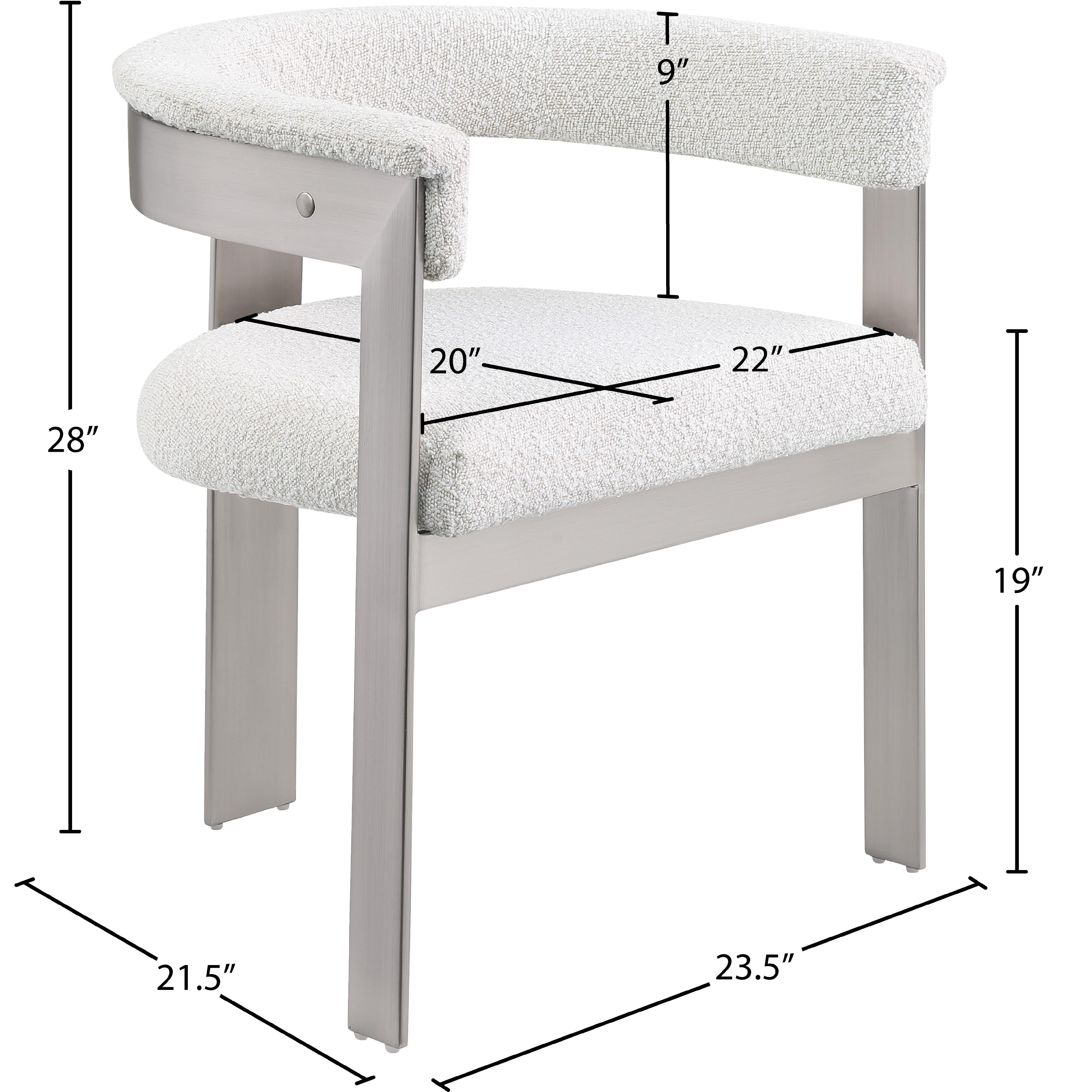 Meridian Romeo Cream Boucle Fabric Dining Chair