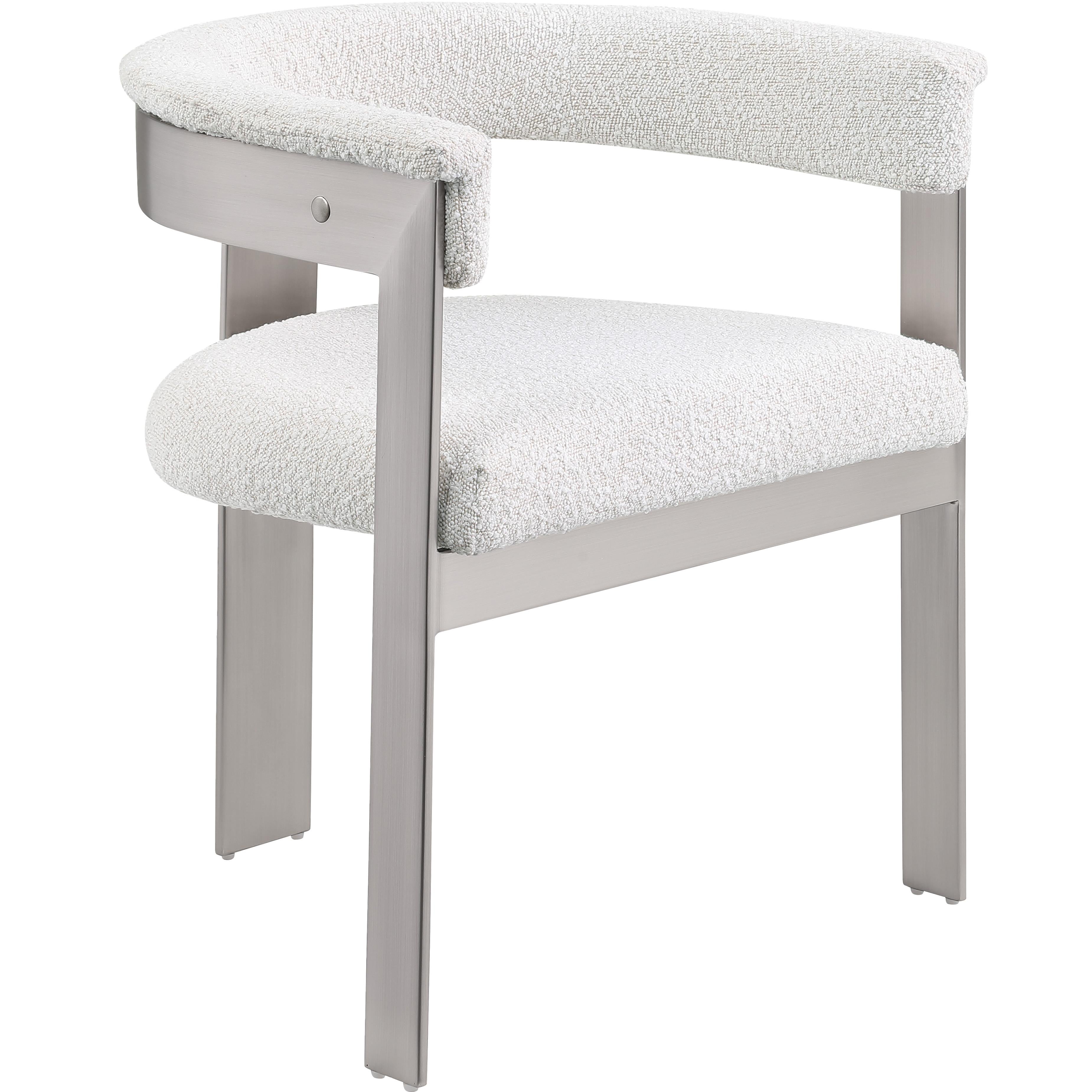 Meridian Romeo Cream Boucle Fabric Dining Chair