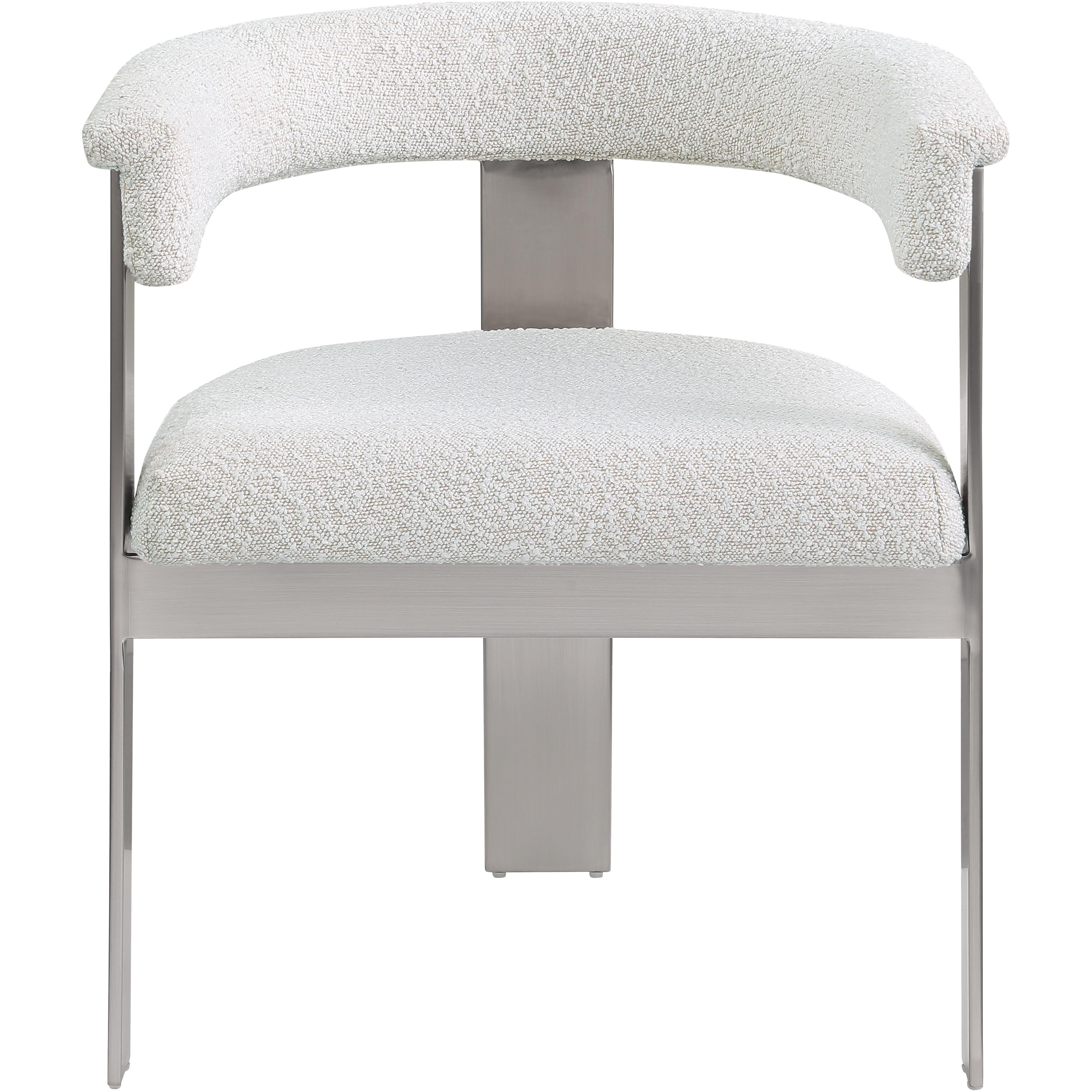 Meridian Romeo Cream Boucle Fabric Dining Chair
