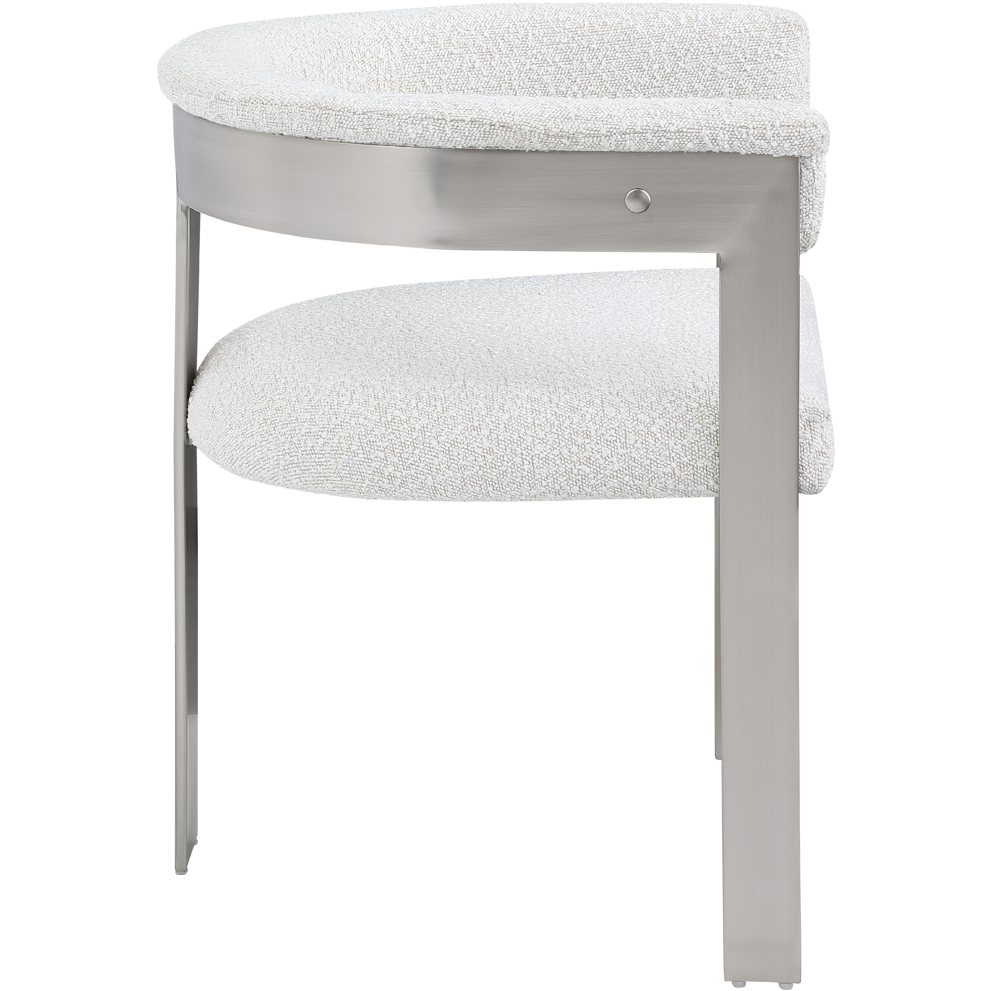 Meridian Romeo Cream Boucle Fabric Dining Chair