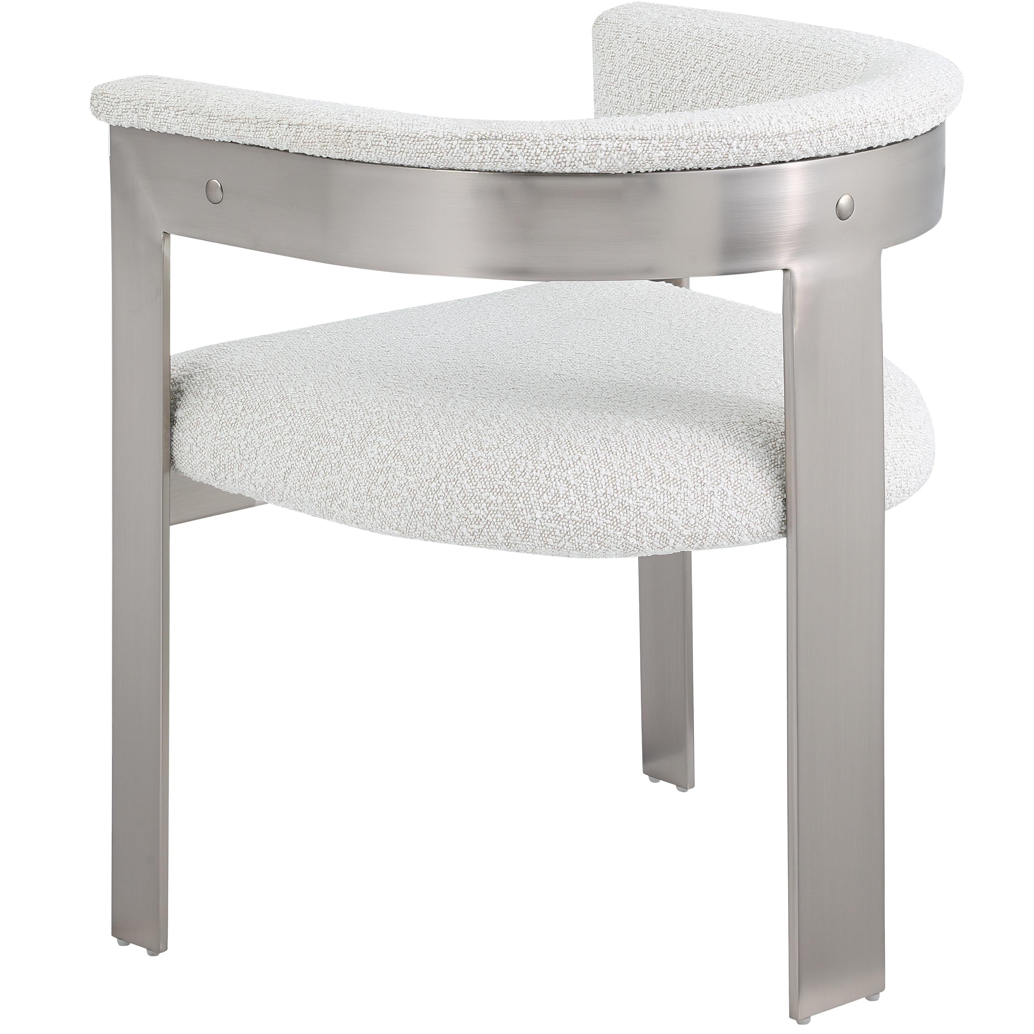 Meridian Romeo Cream Boucle Fabric Dining Chair