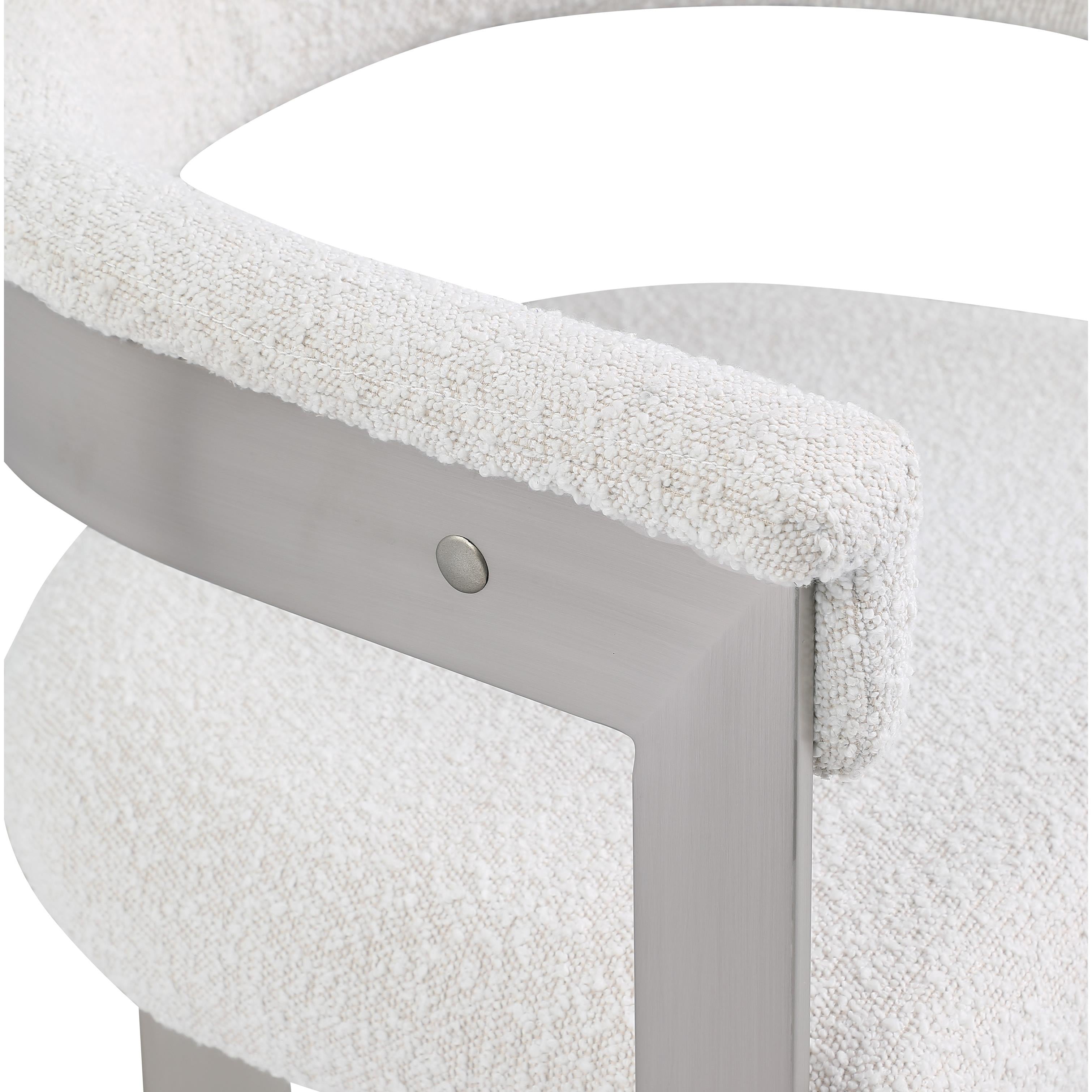 Meridian Romeo Cream Boucle Fabric Dining Chair