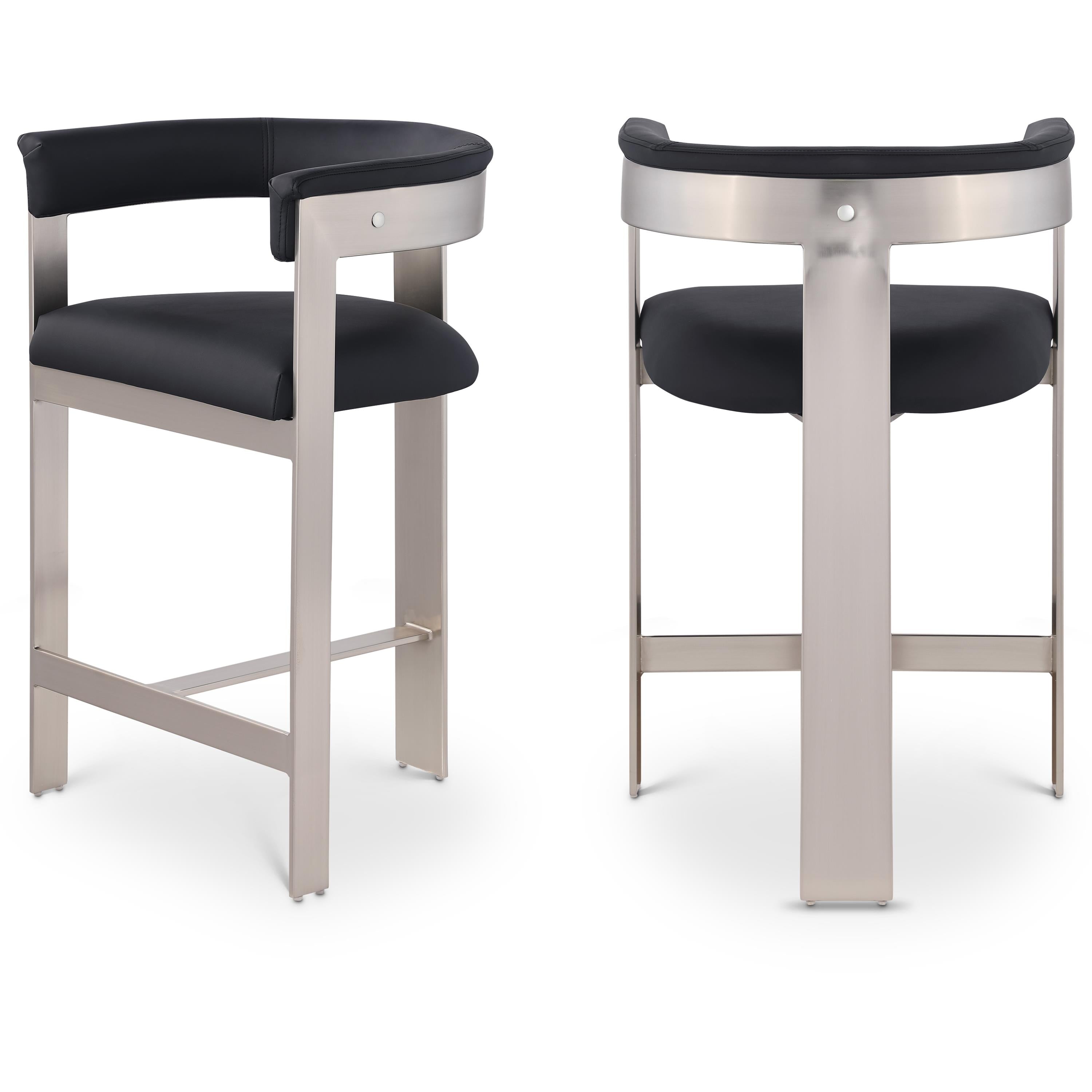 Meridian Romeo Black Vegan Leather Counter Stool