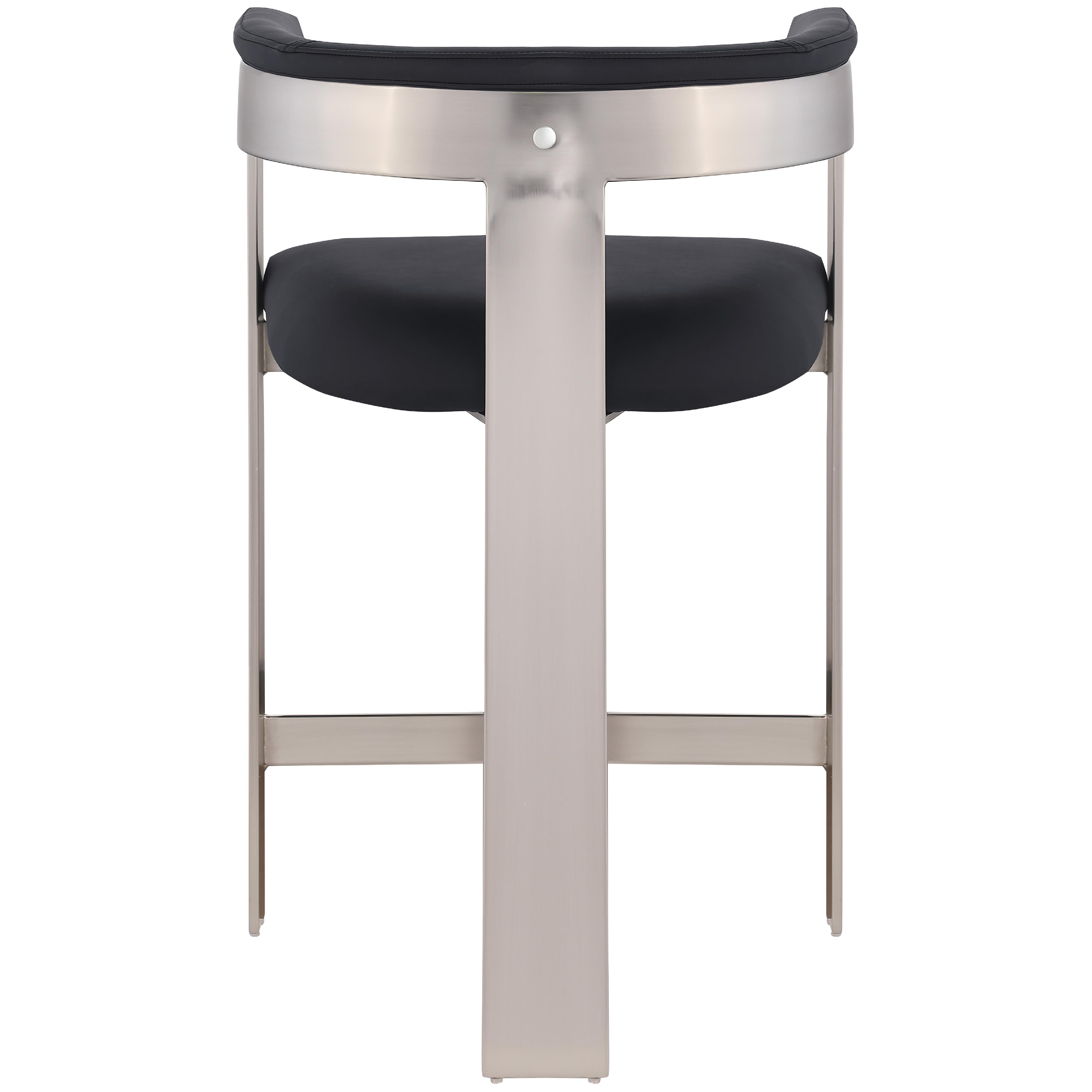 Meridian Romeo Black Vegan Leather Counter Stool