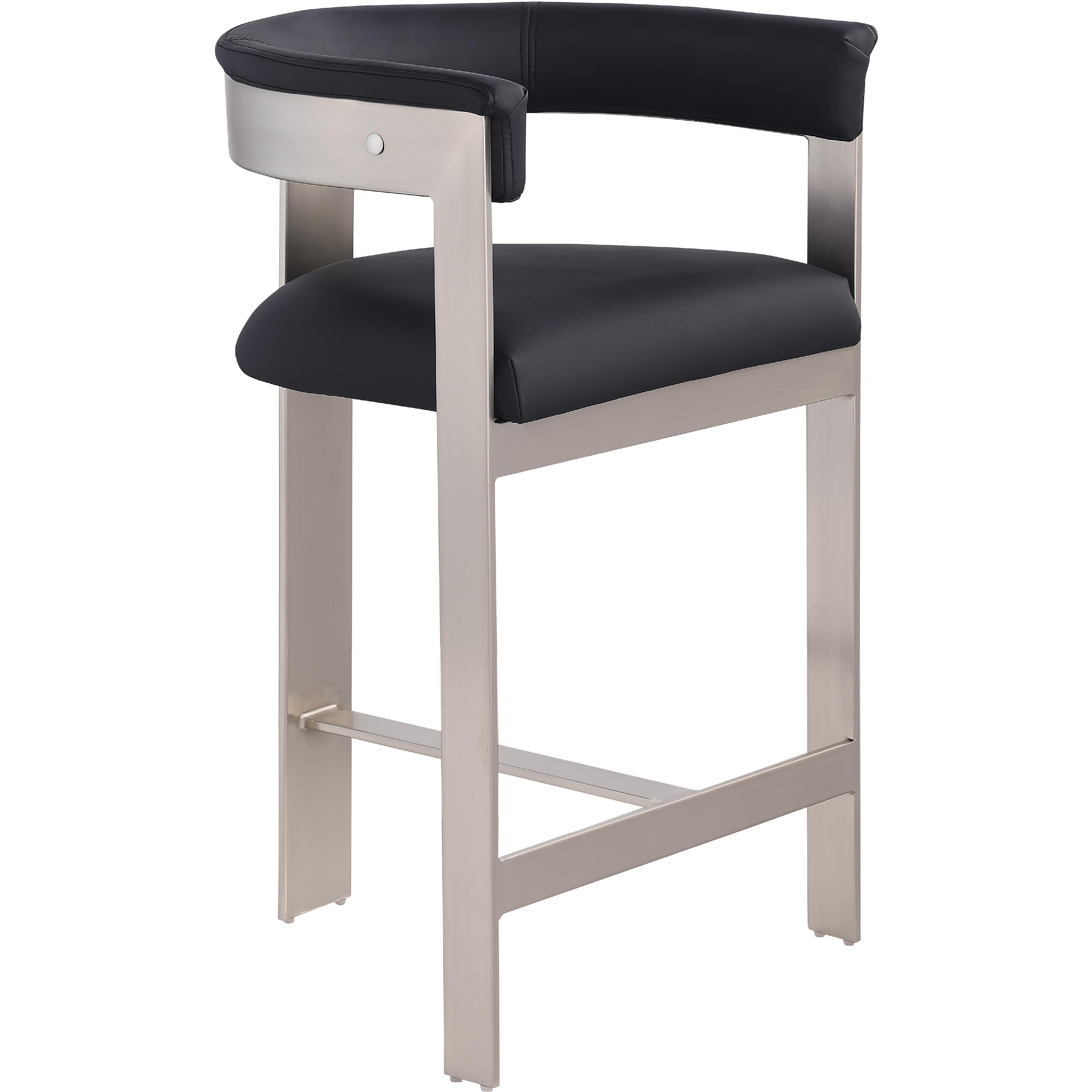 Meridian Romeo Black Vegan Leather Counter Stool