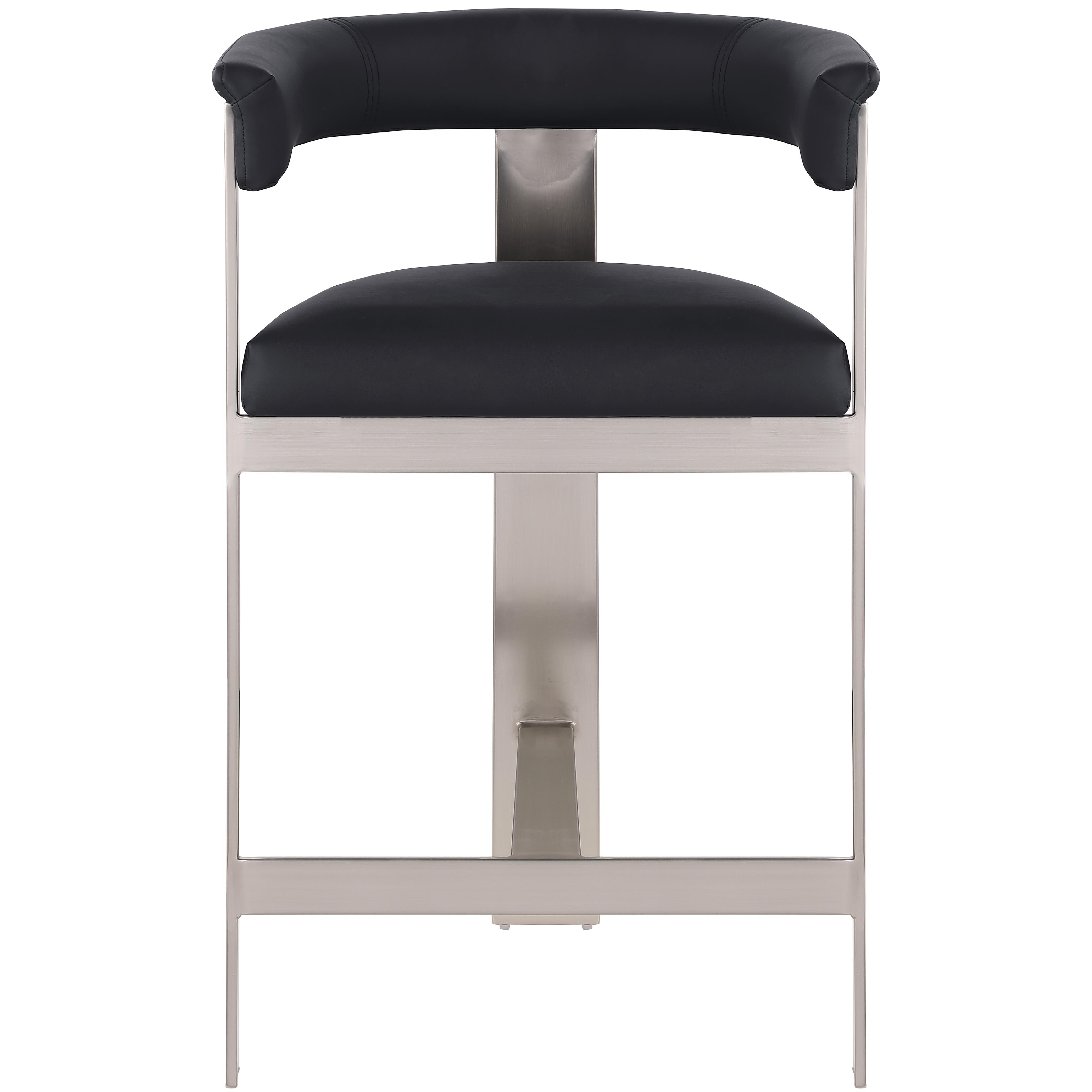 Meridian Romeo Black Vegan Leather Counter Stool
