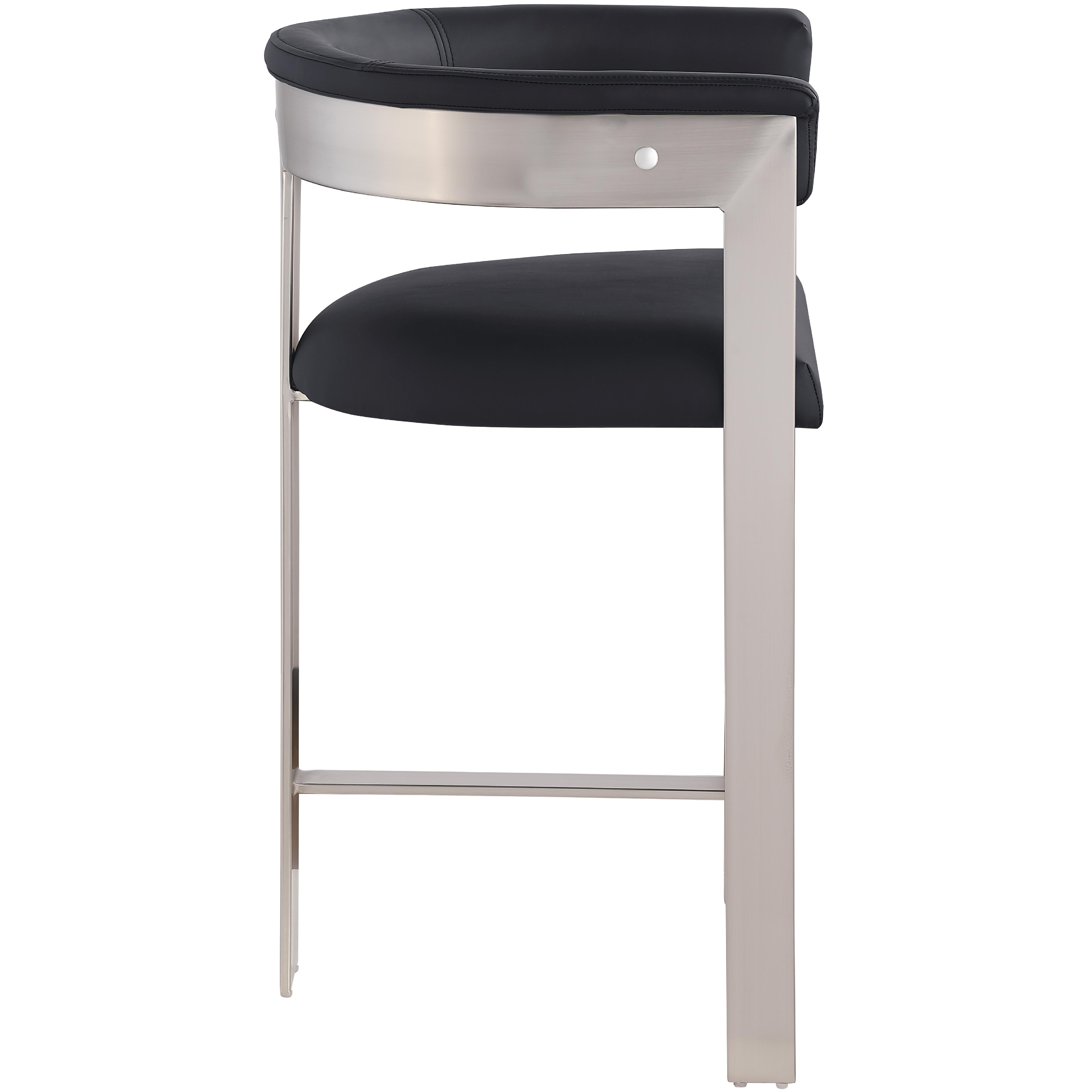 Meridian Romeo Black Vegan Leather Counter Stool