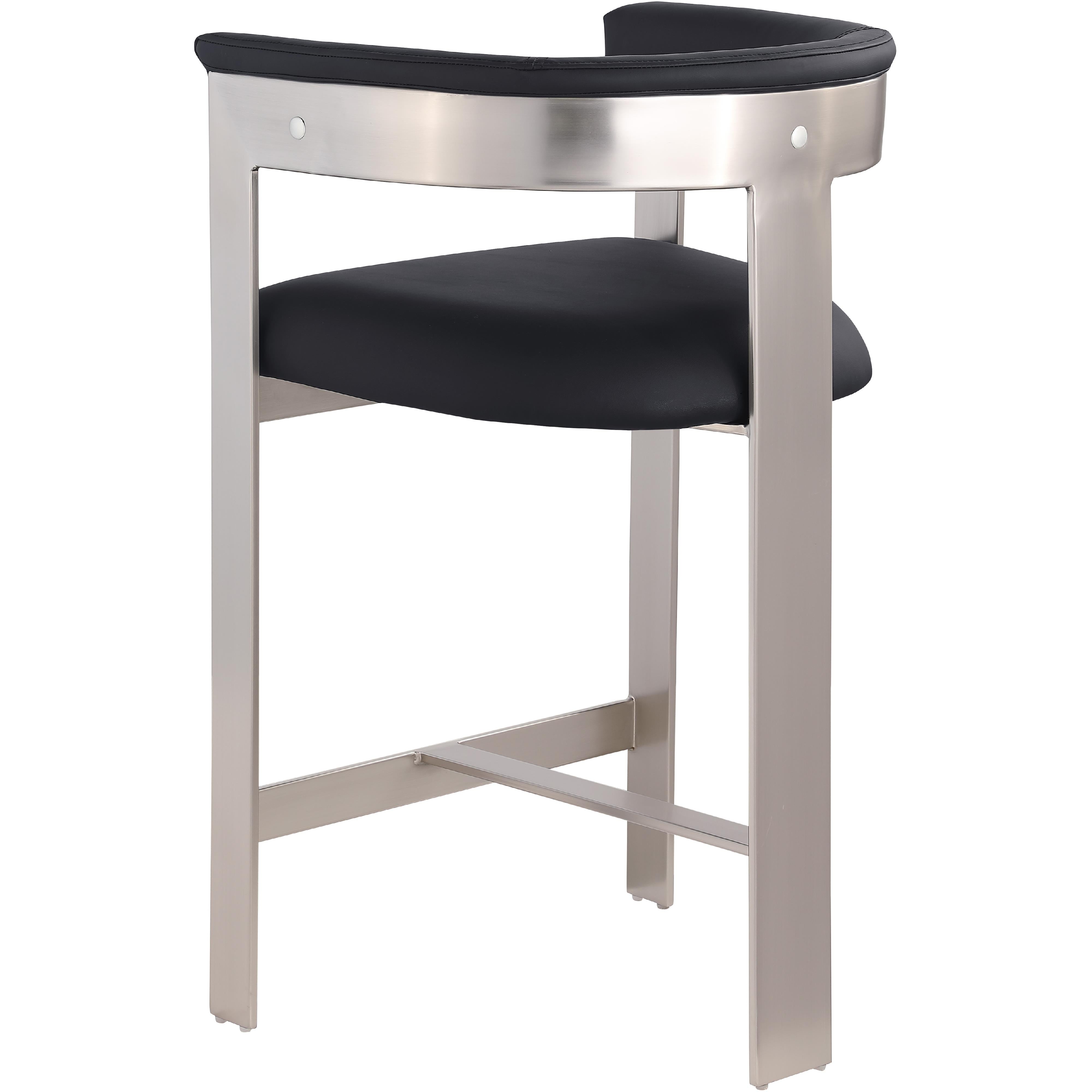Meridian Romeo Black Vegan Leather Counter Stool