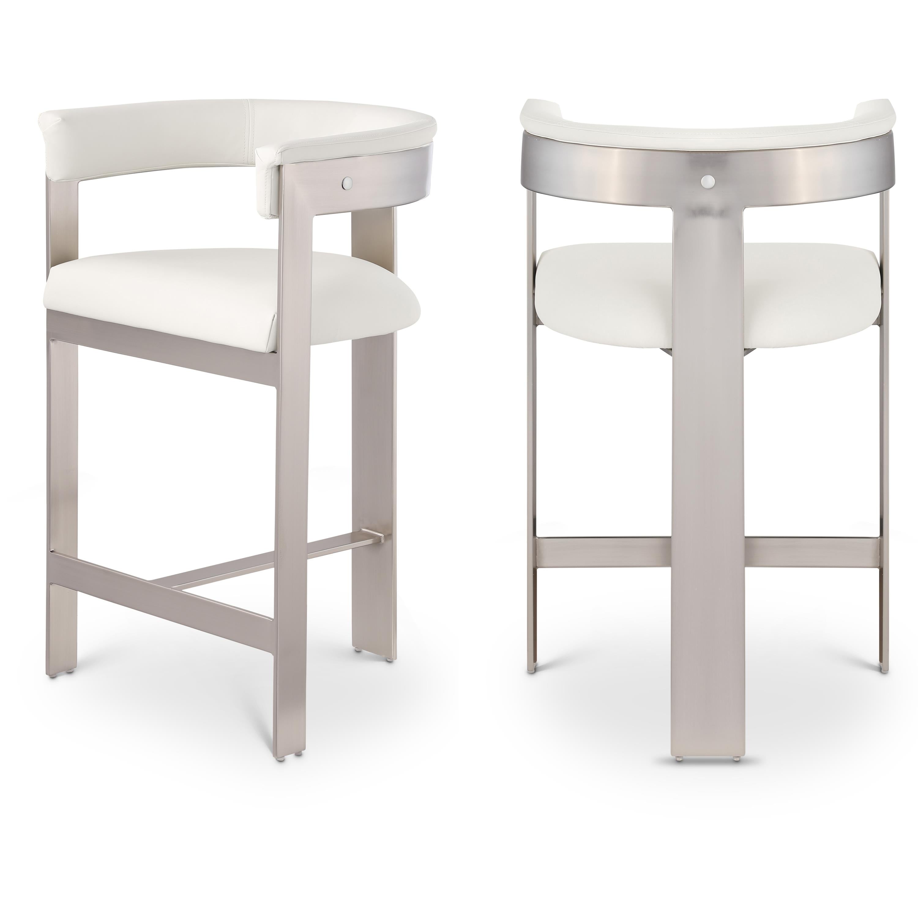 Meridian Romeo Cream Vegan Leather Counter Stool