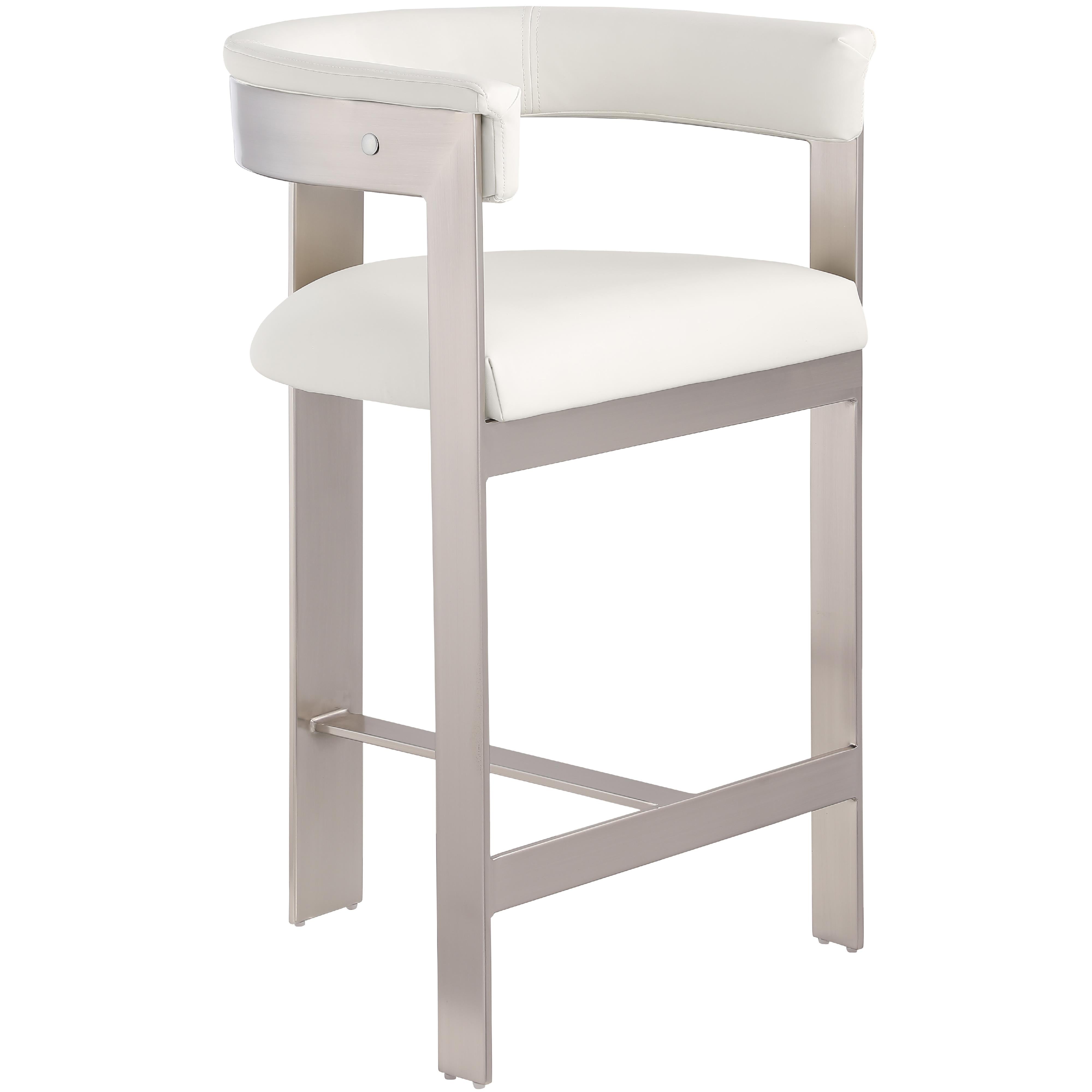 Meridian Romeo Cream Vegan Leather Counter Stool