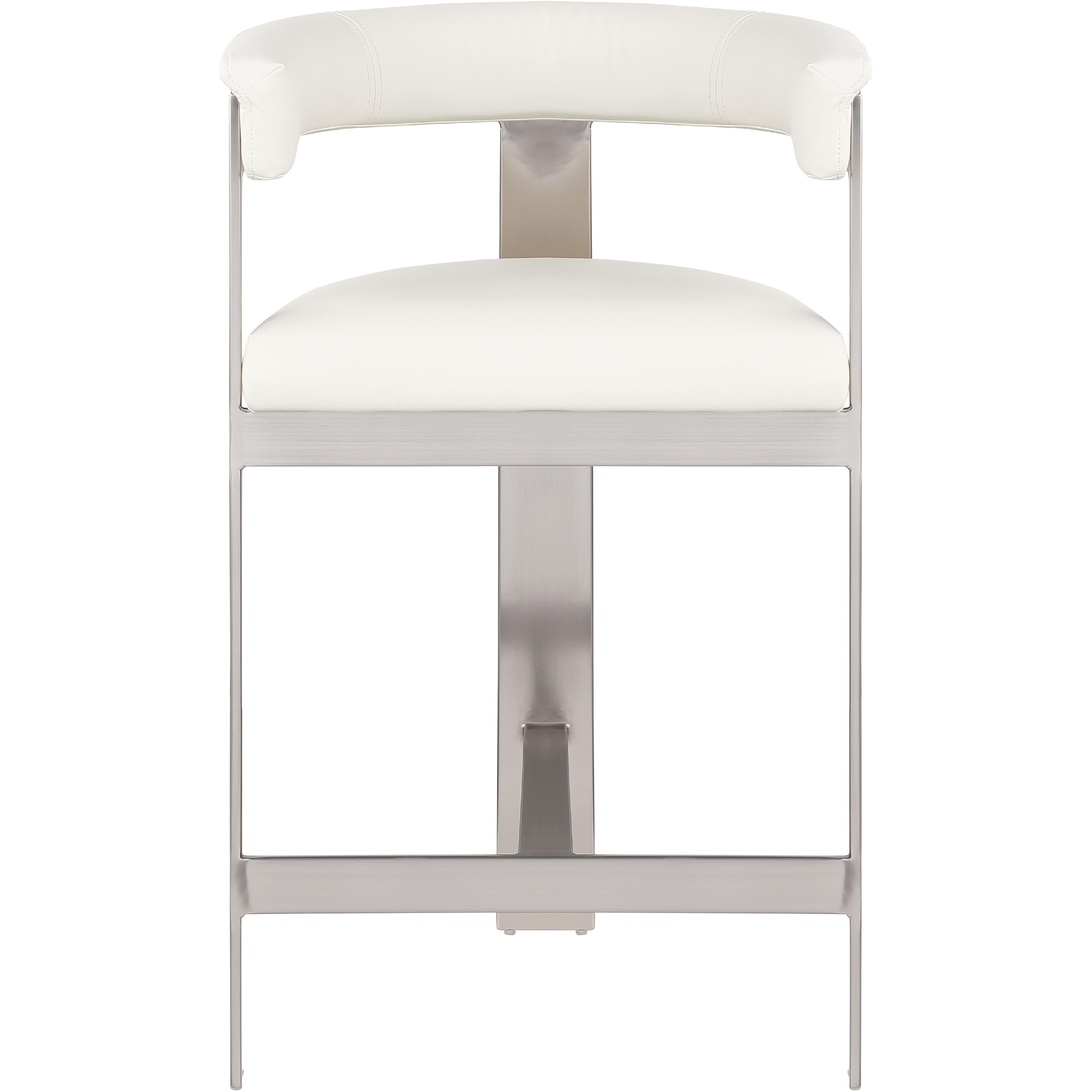 Meridian Romeo Cream Vegan Leather Counter Stool