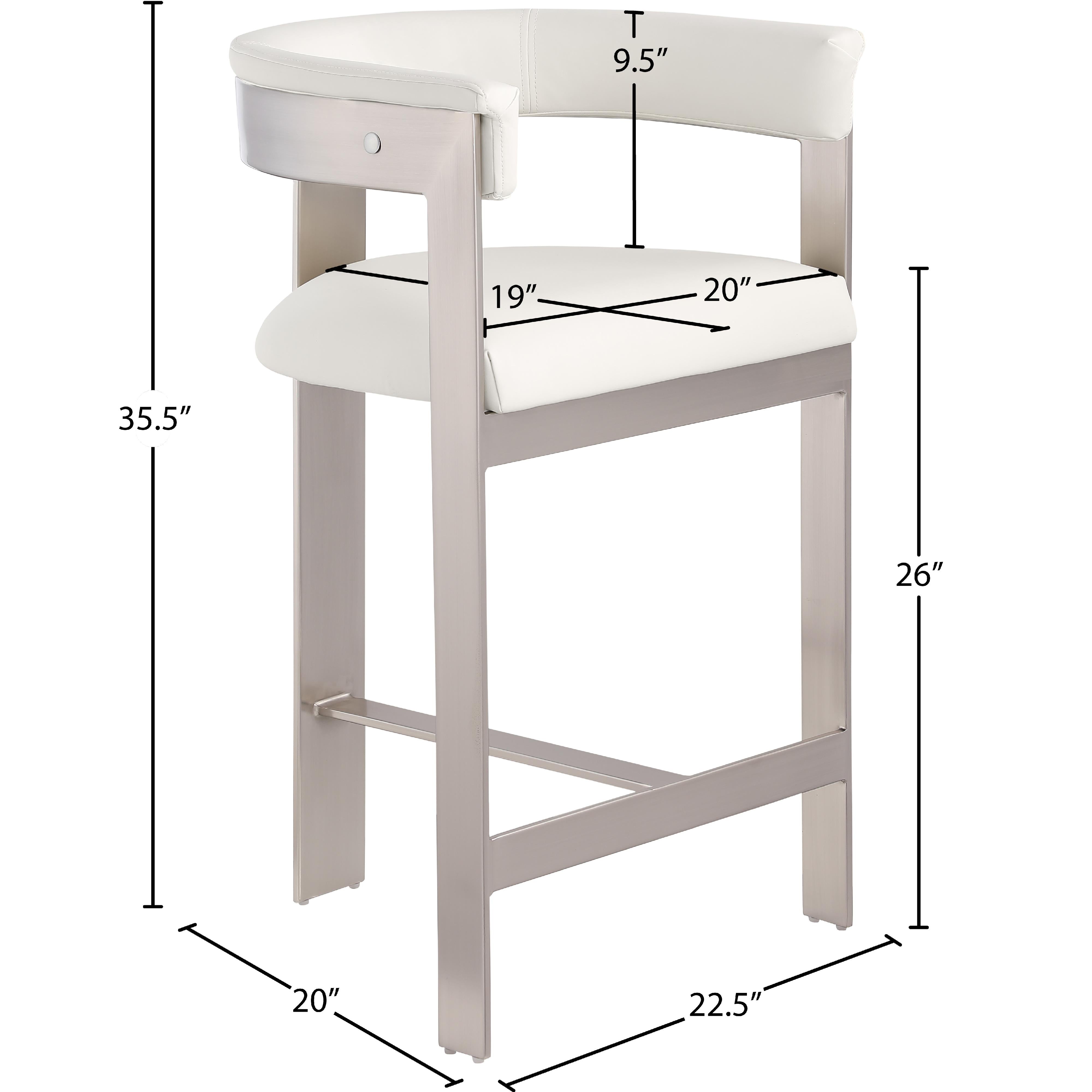 Meridian Romeo Cream Vegan Leather Counter Stool
