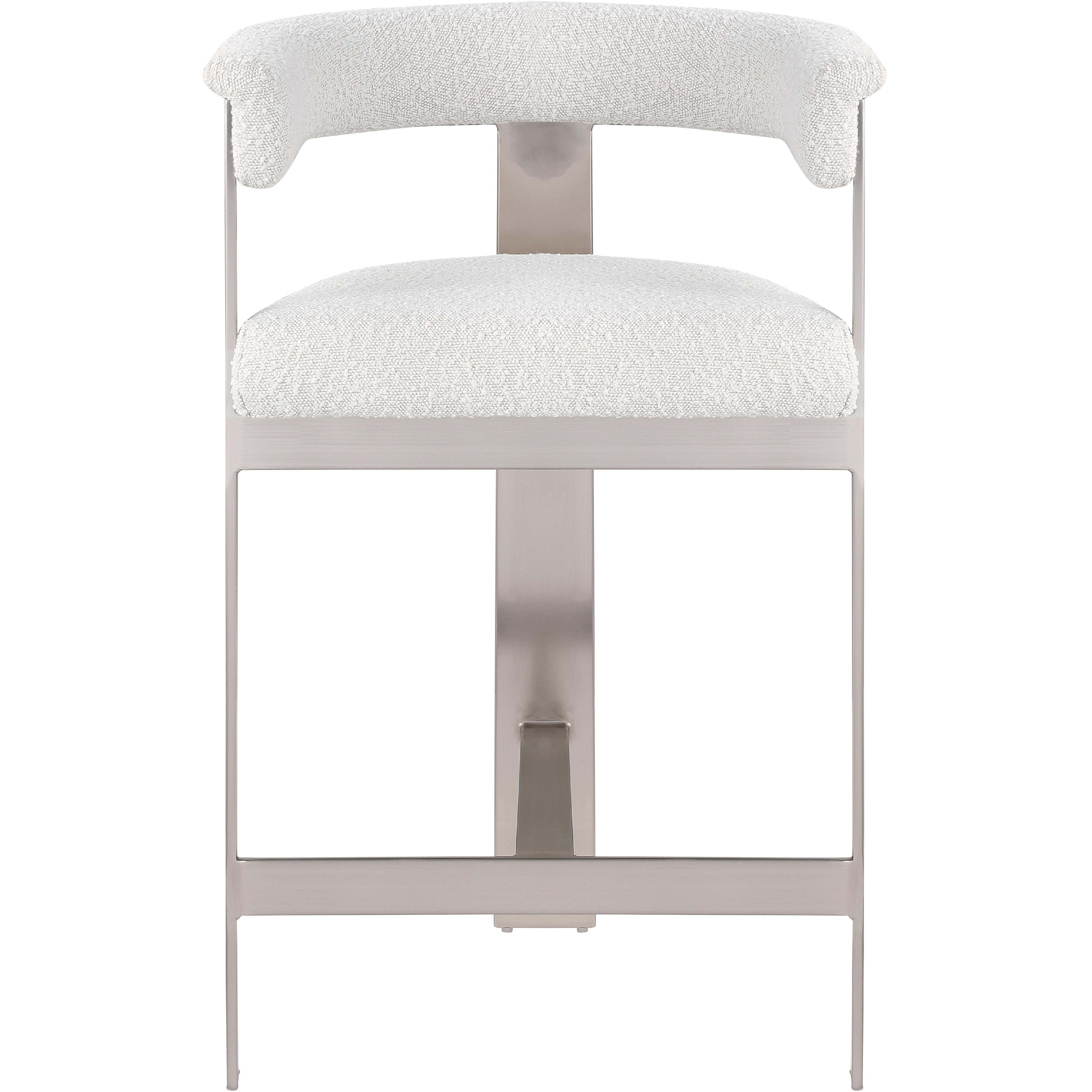 Meridian Romeo Cream Boucle Fabric Counter Stool