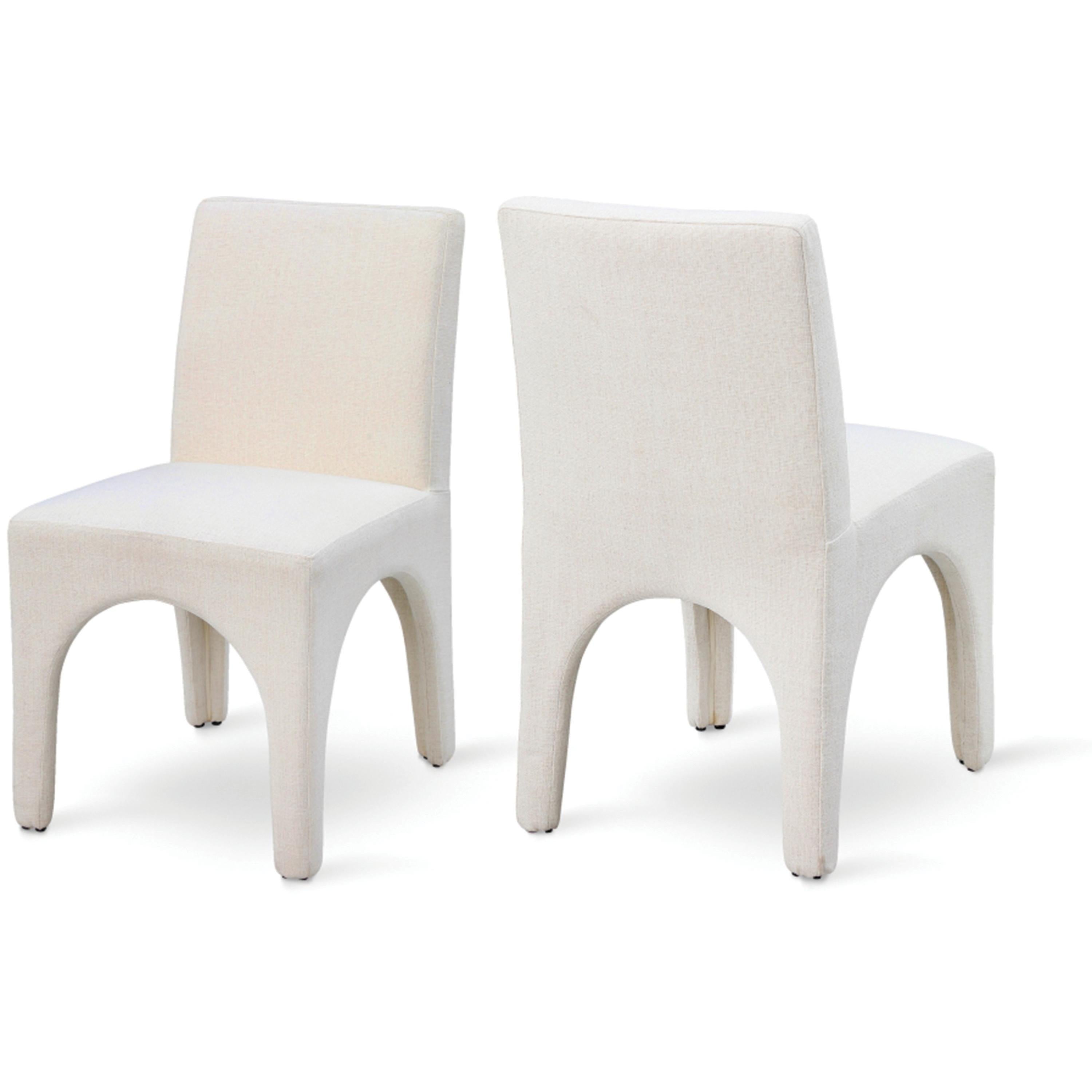Meridian Gramercy Beige Linen Textured Fabric Dining Chair