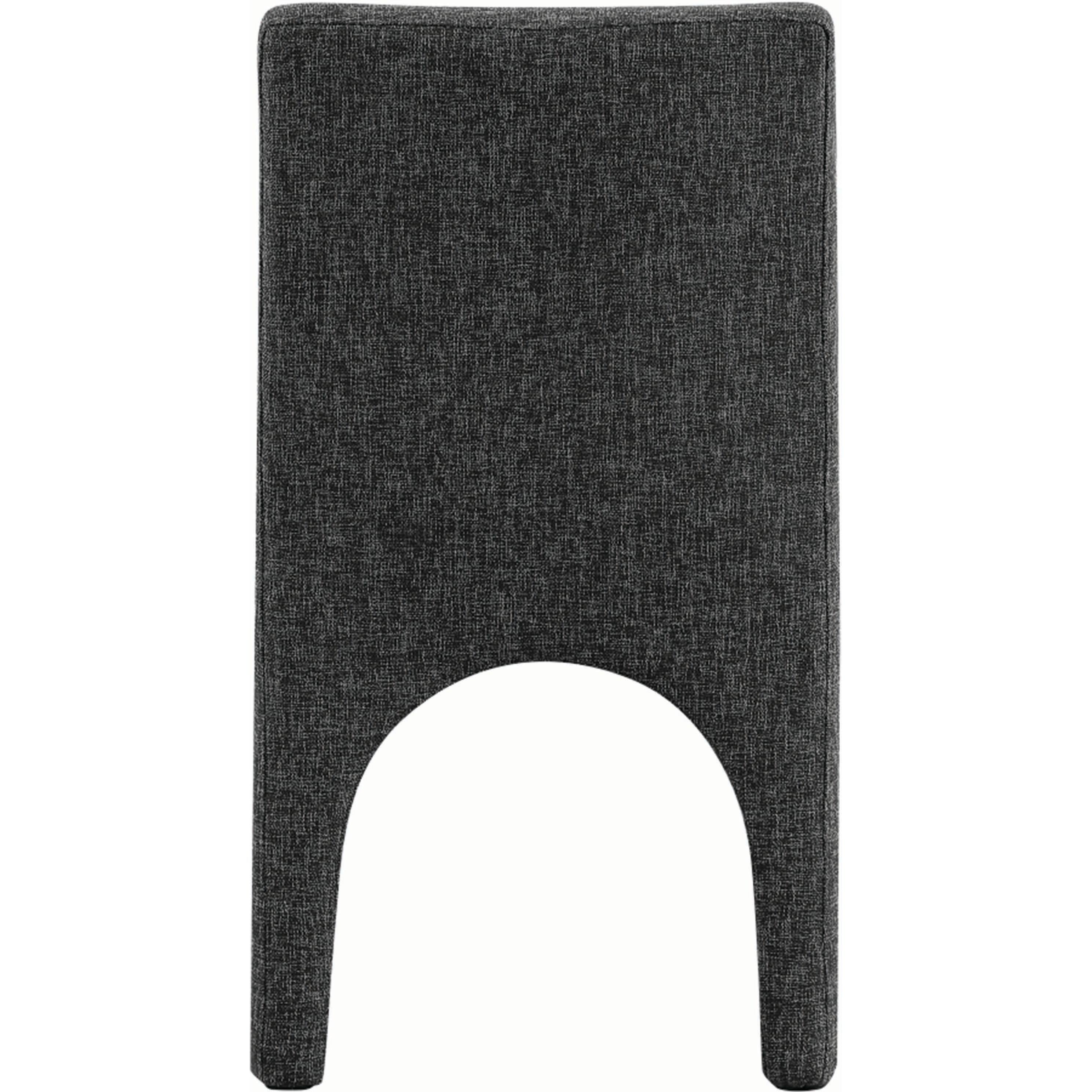 Meridian Gramercy Black Linen Textured Fabric Dining Chair