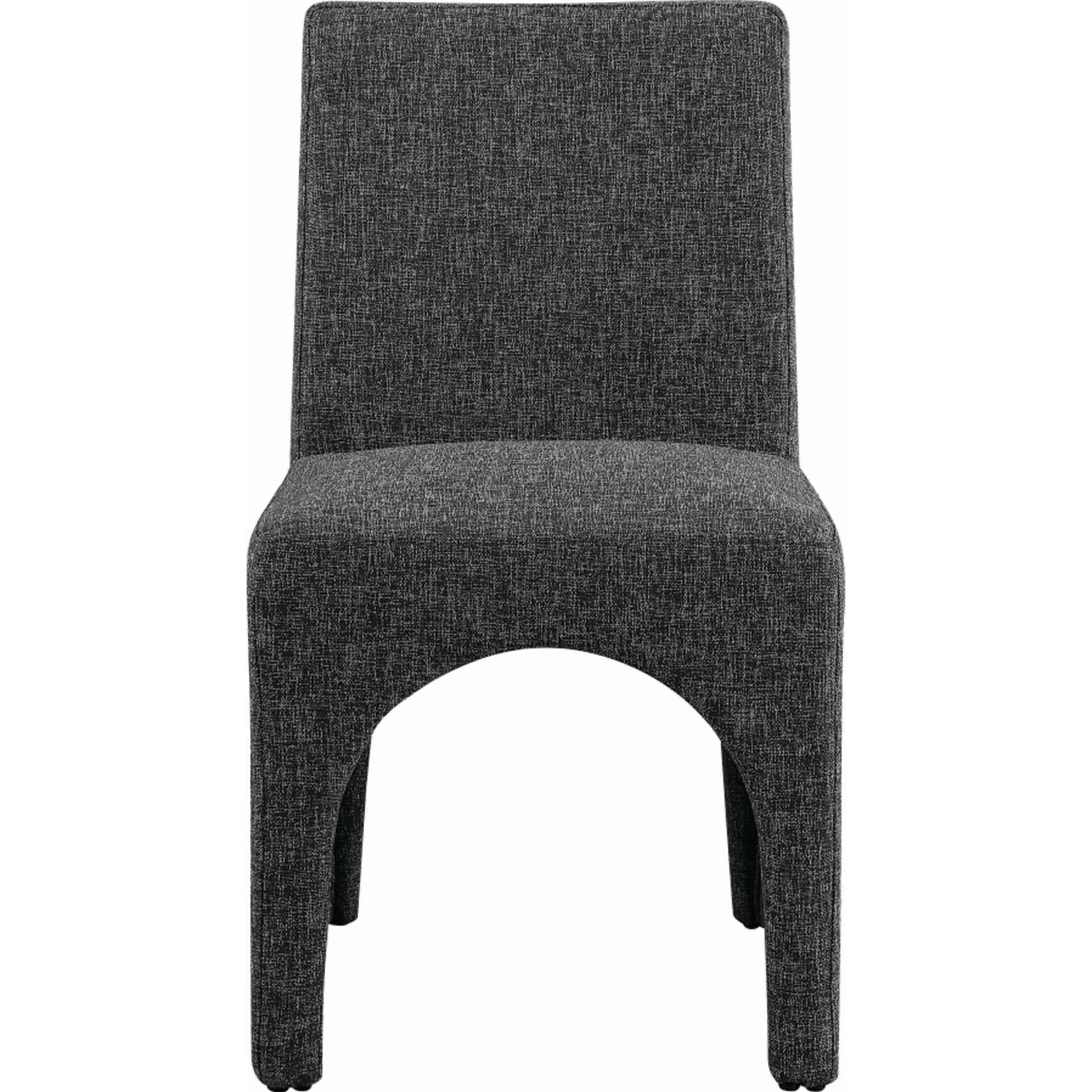 Meridian Gramercy Black Linen Textured Fabric Dining Chair