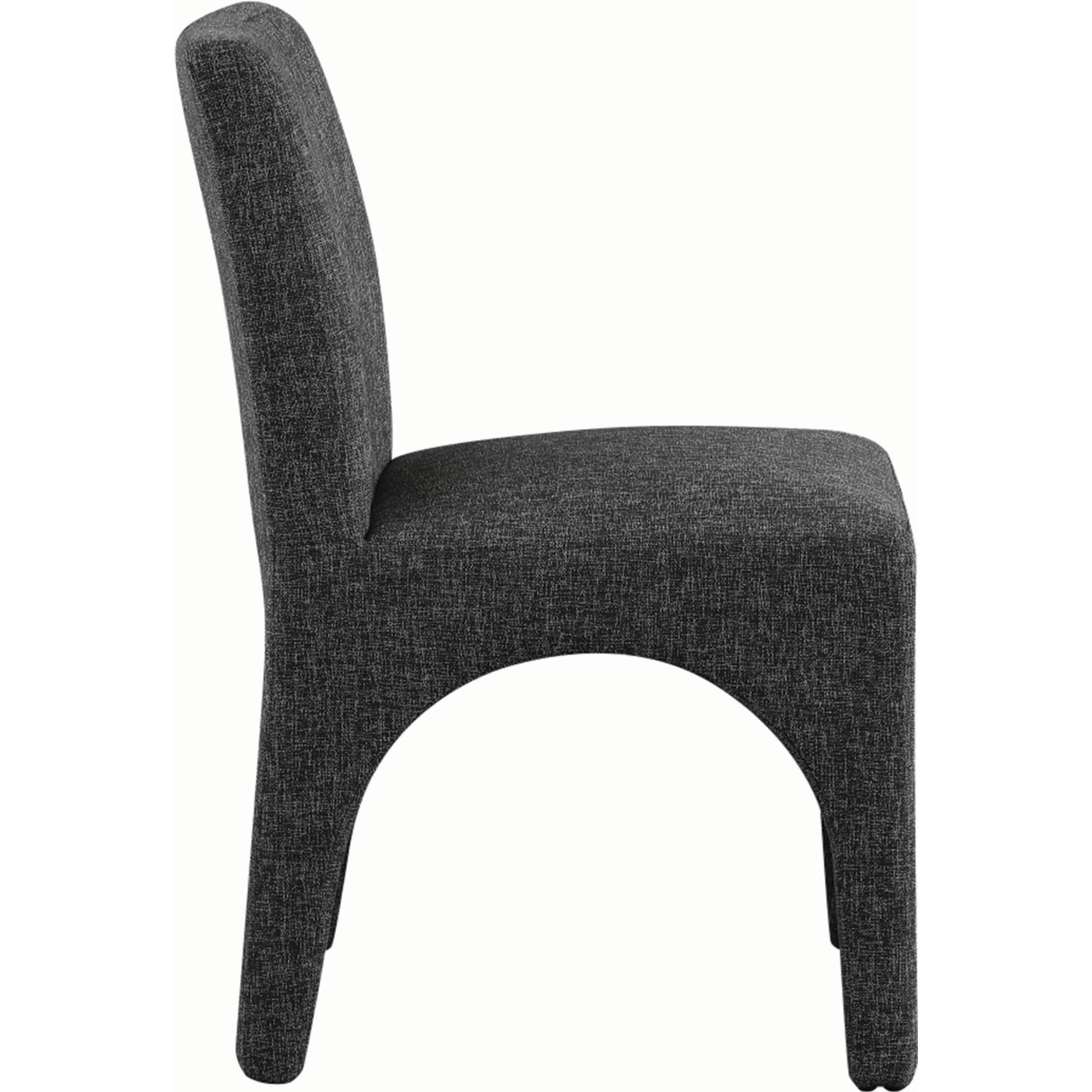 Meridian Gramercy Black Linen Textured Fabric Dining Chair