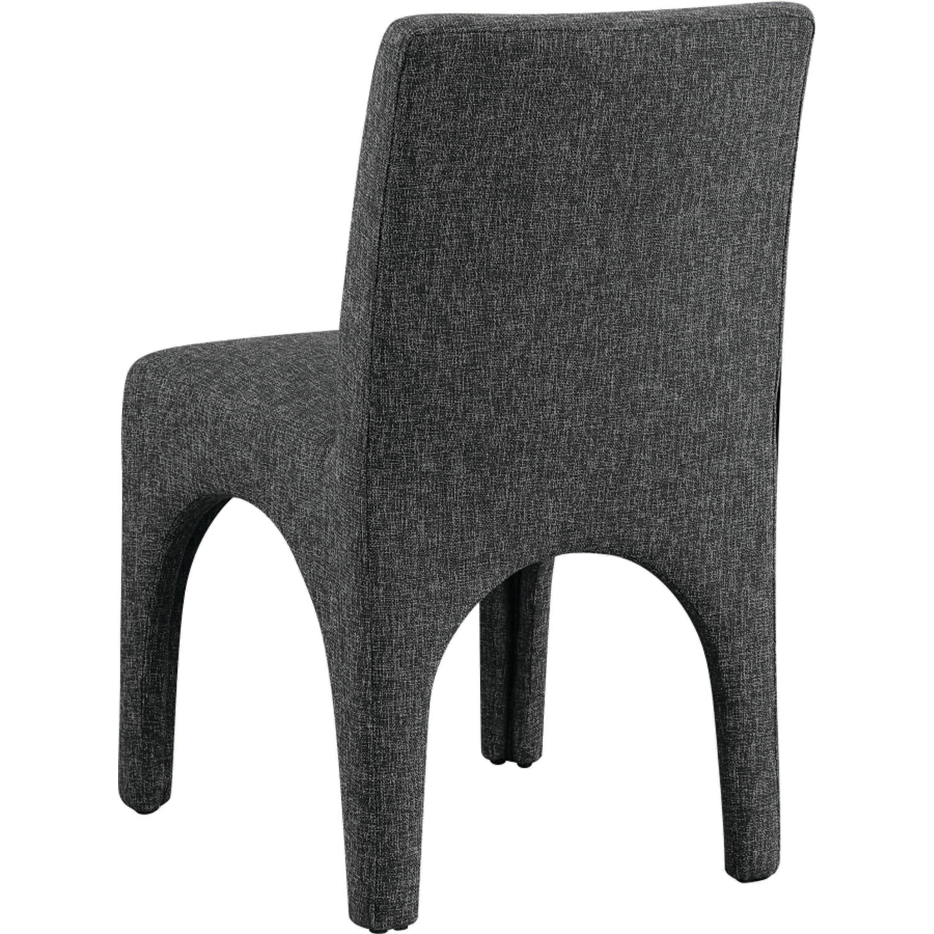 Meridian Gramercy Black Linen Textured Fabric Dining Chair